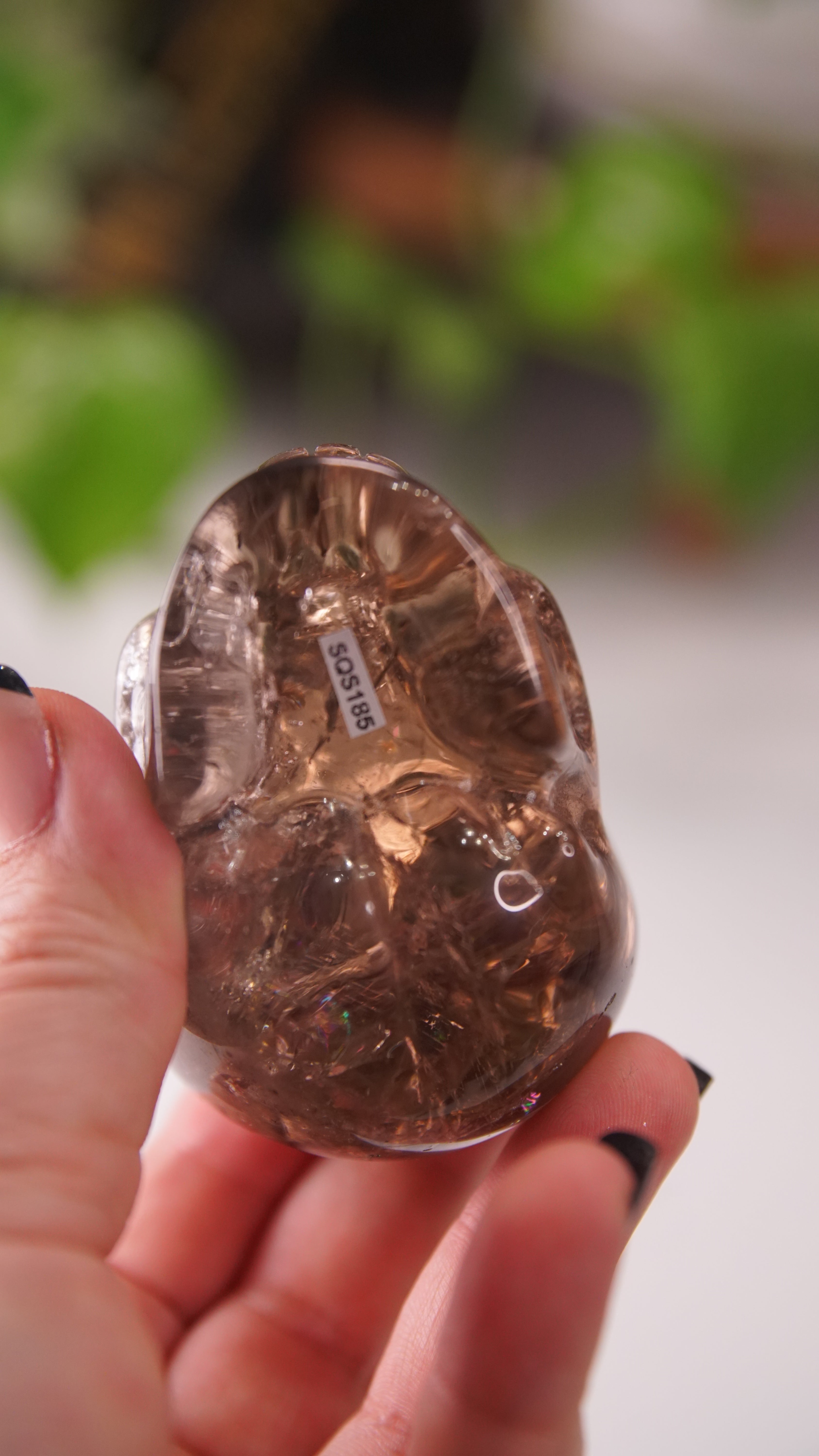 High Quality Smoky Quartz With Inclusions Crystal Carving