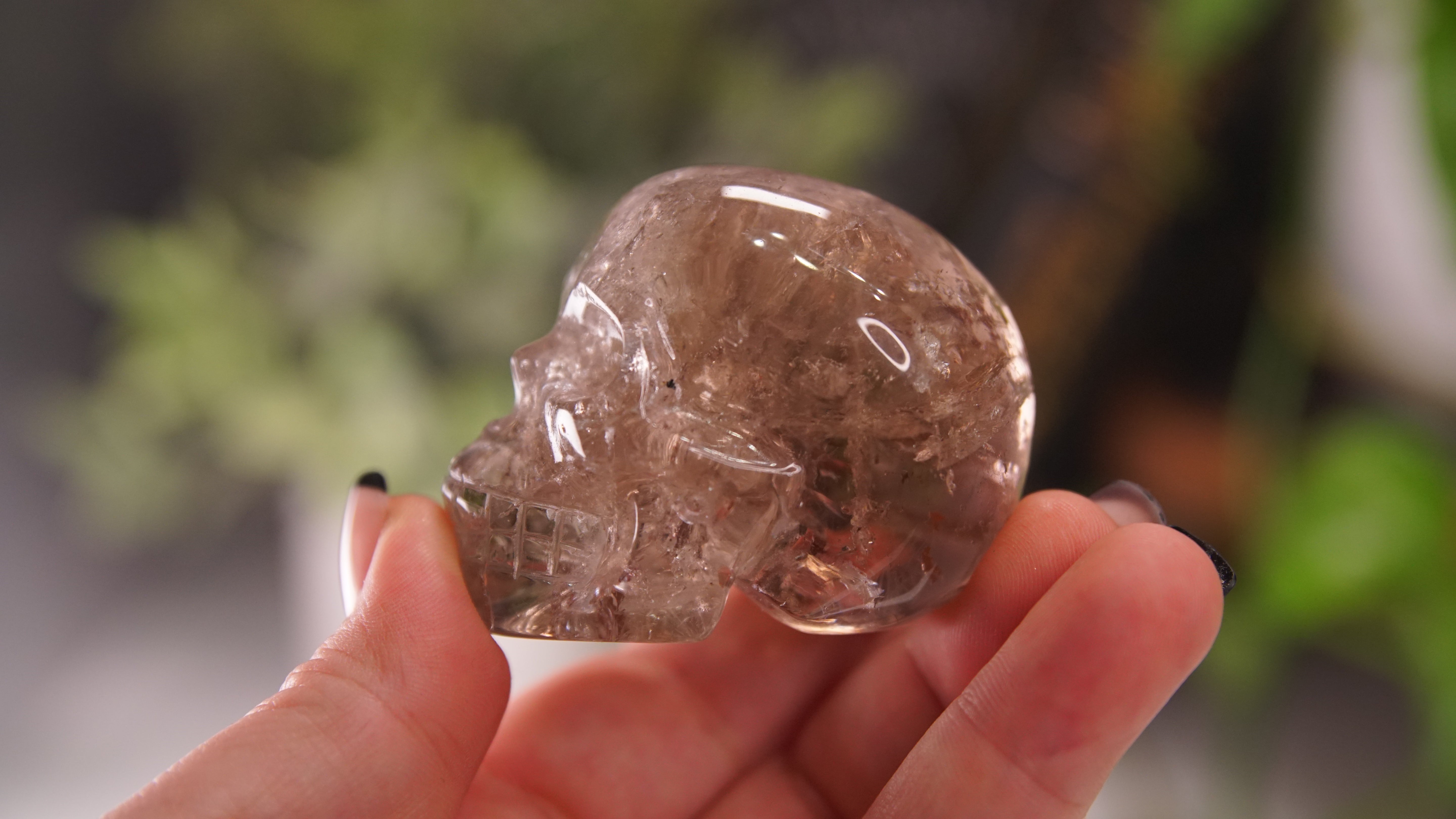 High Quality Smoky Quartz With Inclusions Crystal Carving