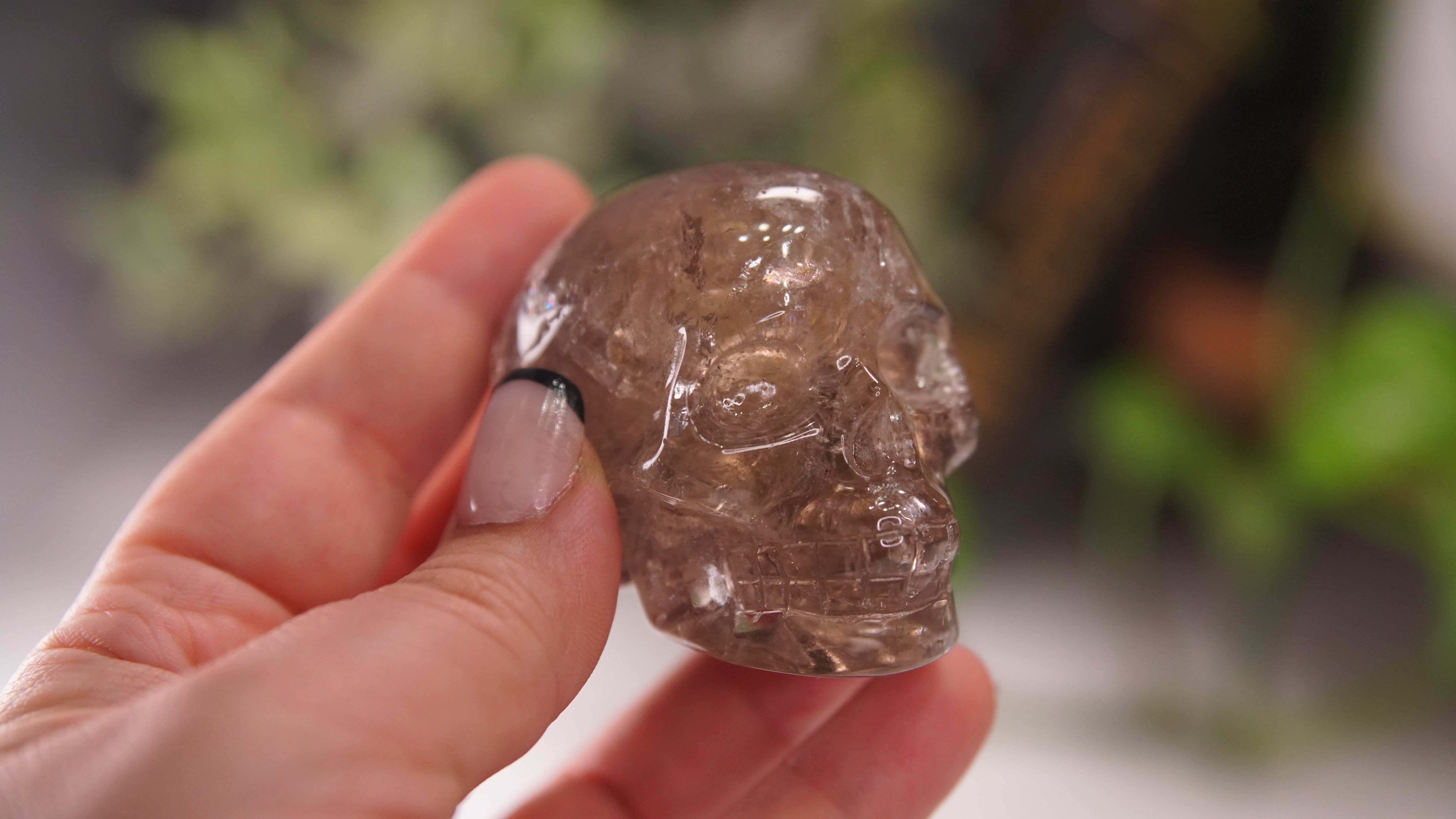 High Quality Smoky Quartz With Inclusions Crystal Carving
