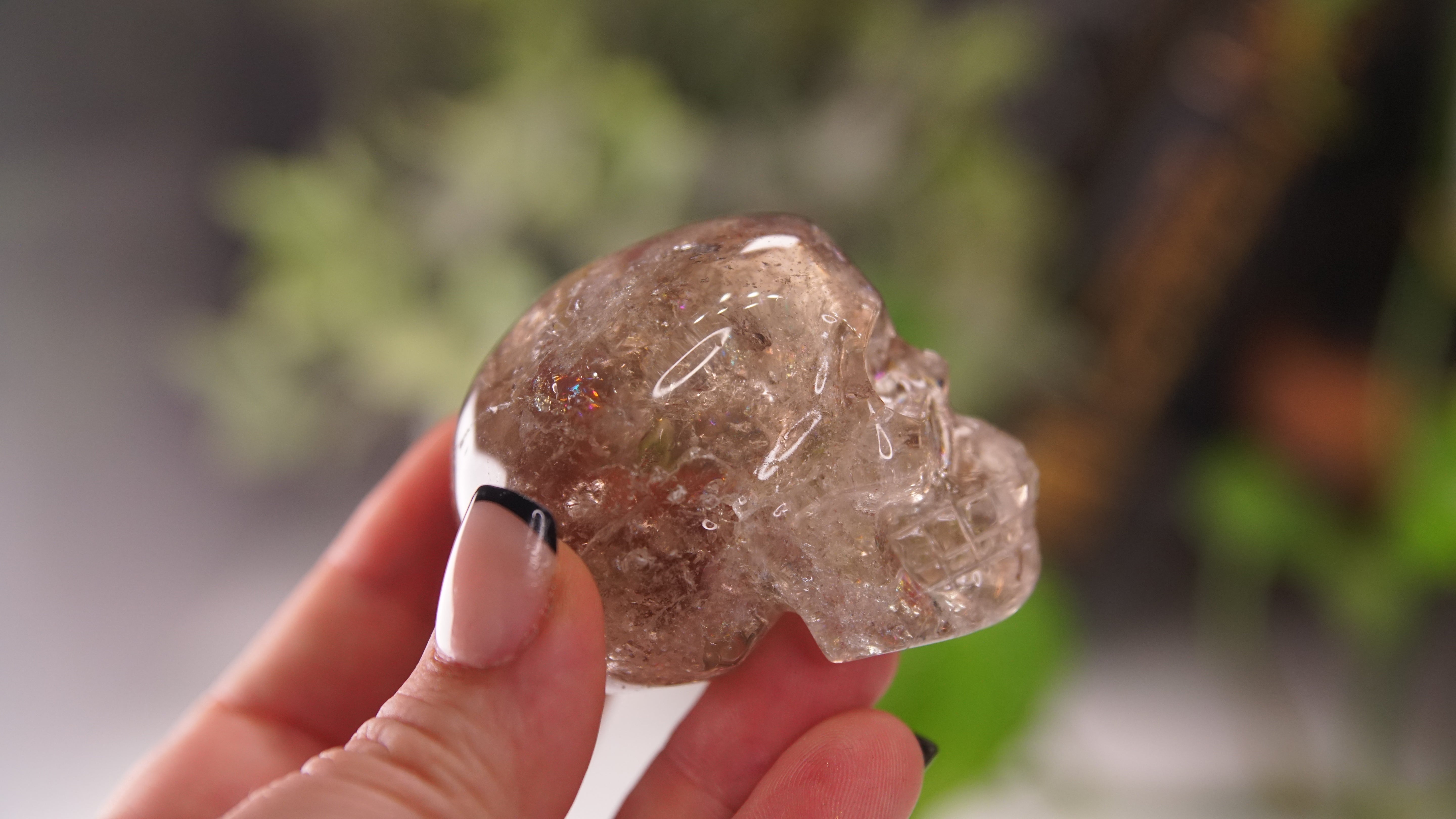 High Quality Smoky Quartz With Inclusions Crystal Carving
