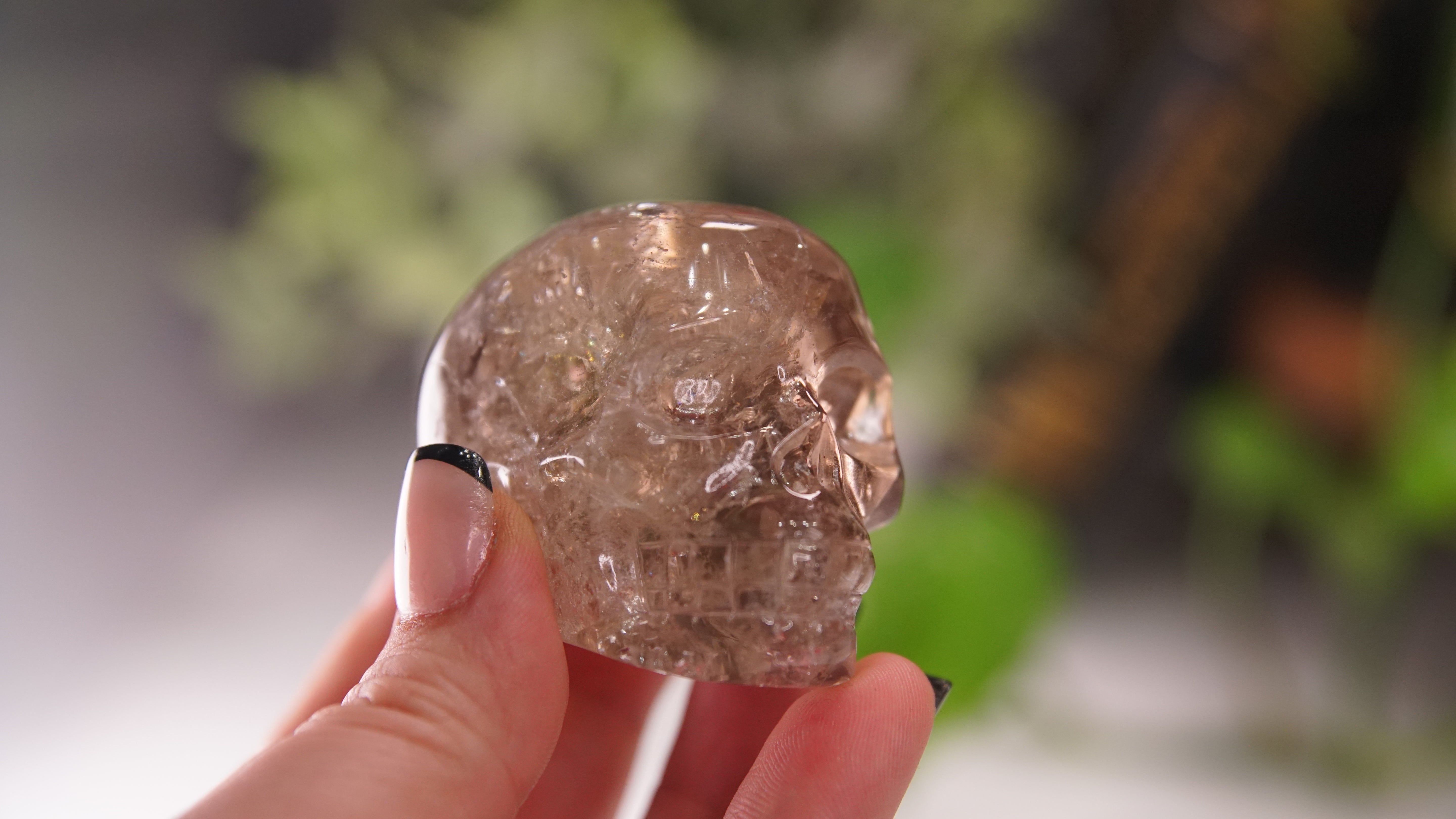 High Quality Smoky Quartz With Inclusions Crystal Carving
