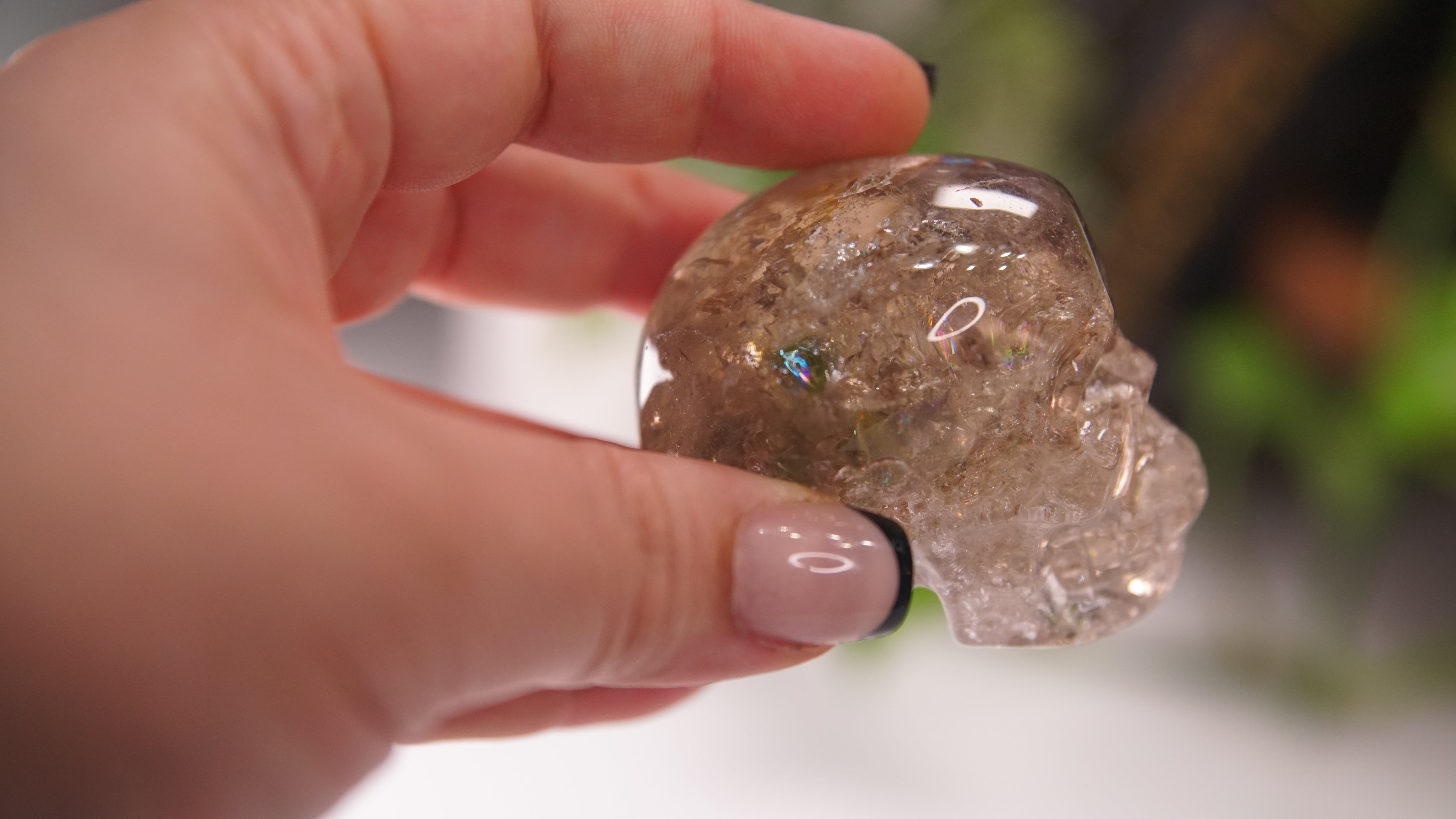 High Quality Smoky Quartz With Inclusions Crystal Carving