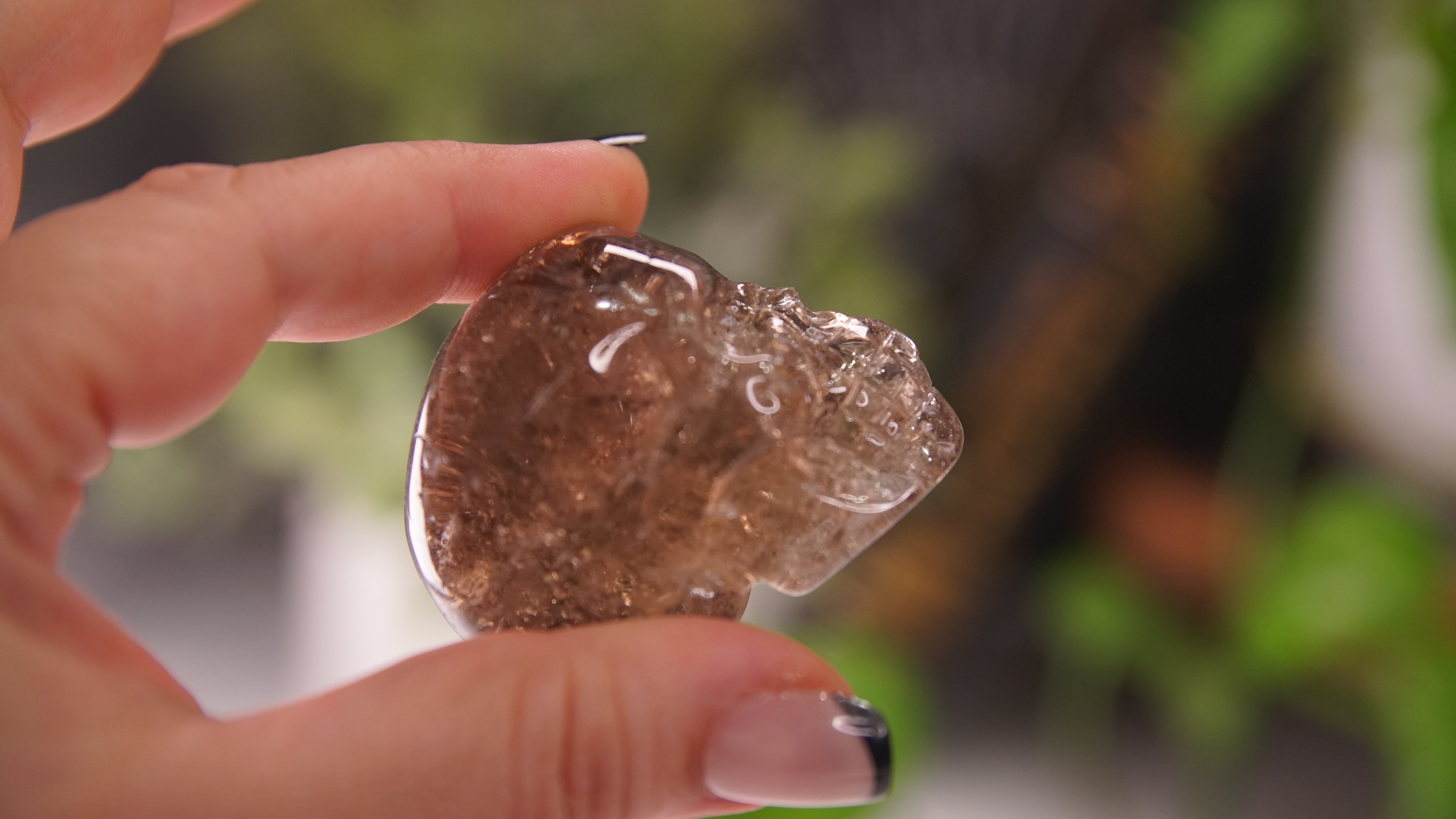 High Quality Smoky Quartz With Inclusions Crystal Carving