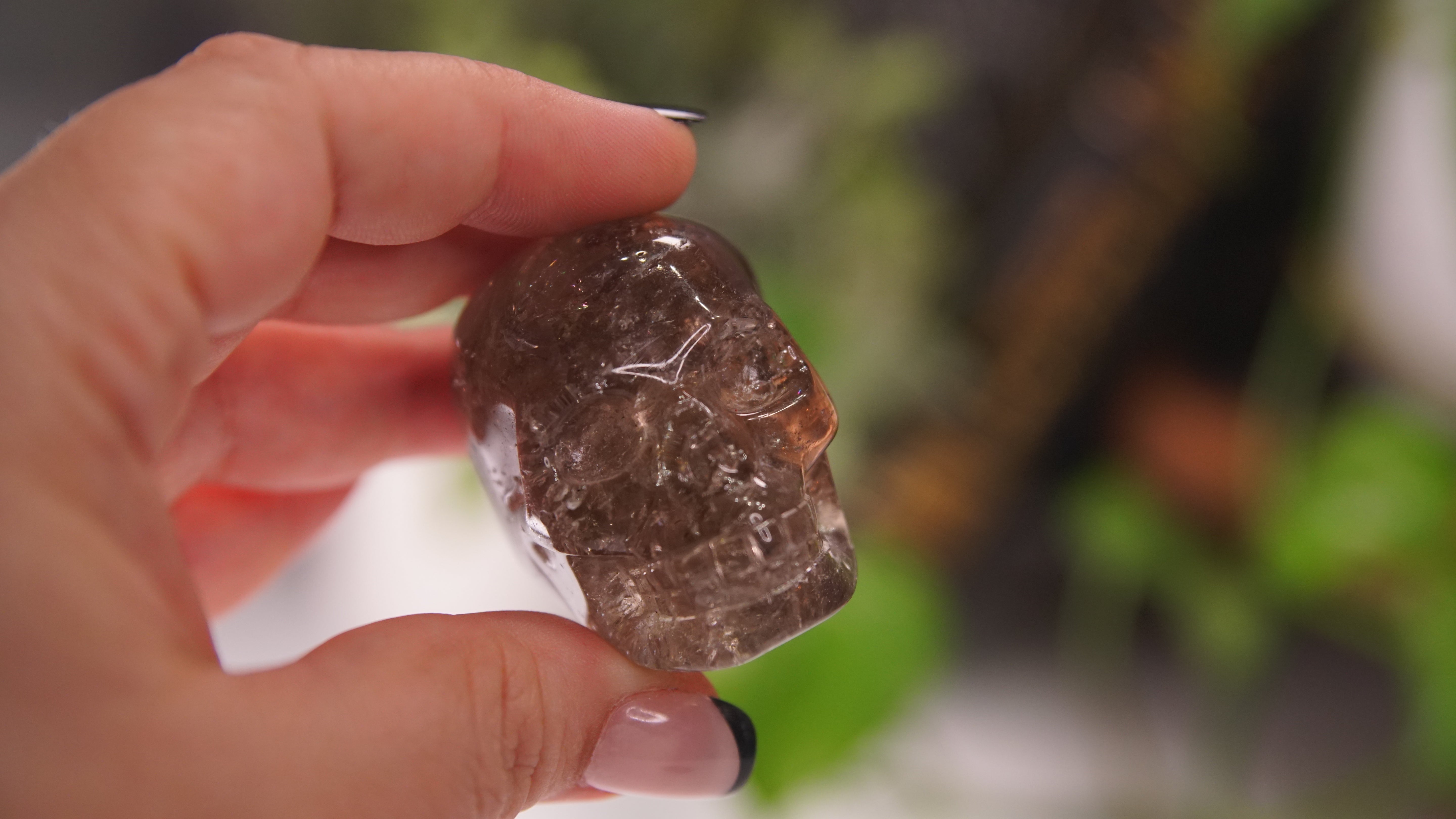 High Quality Smoky Quartz With Inclusions Crystal Carving