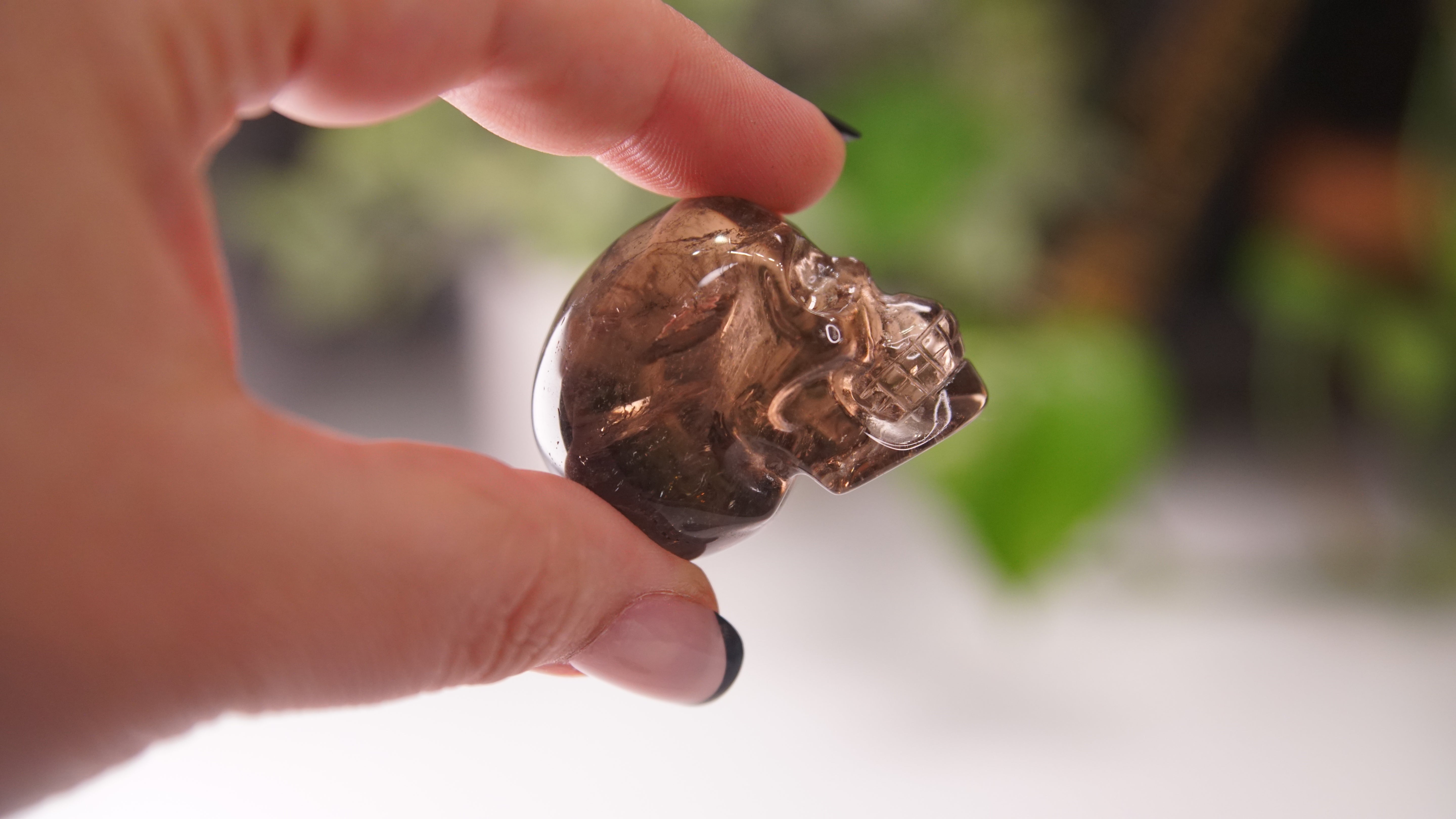 High Quality Smoky Quartz With Inclusions Crystal Carving