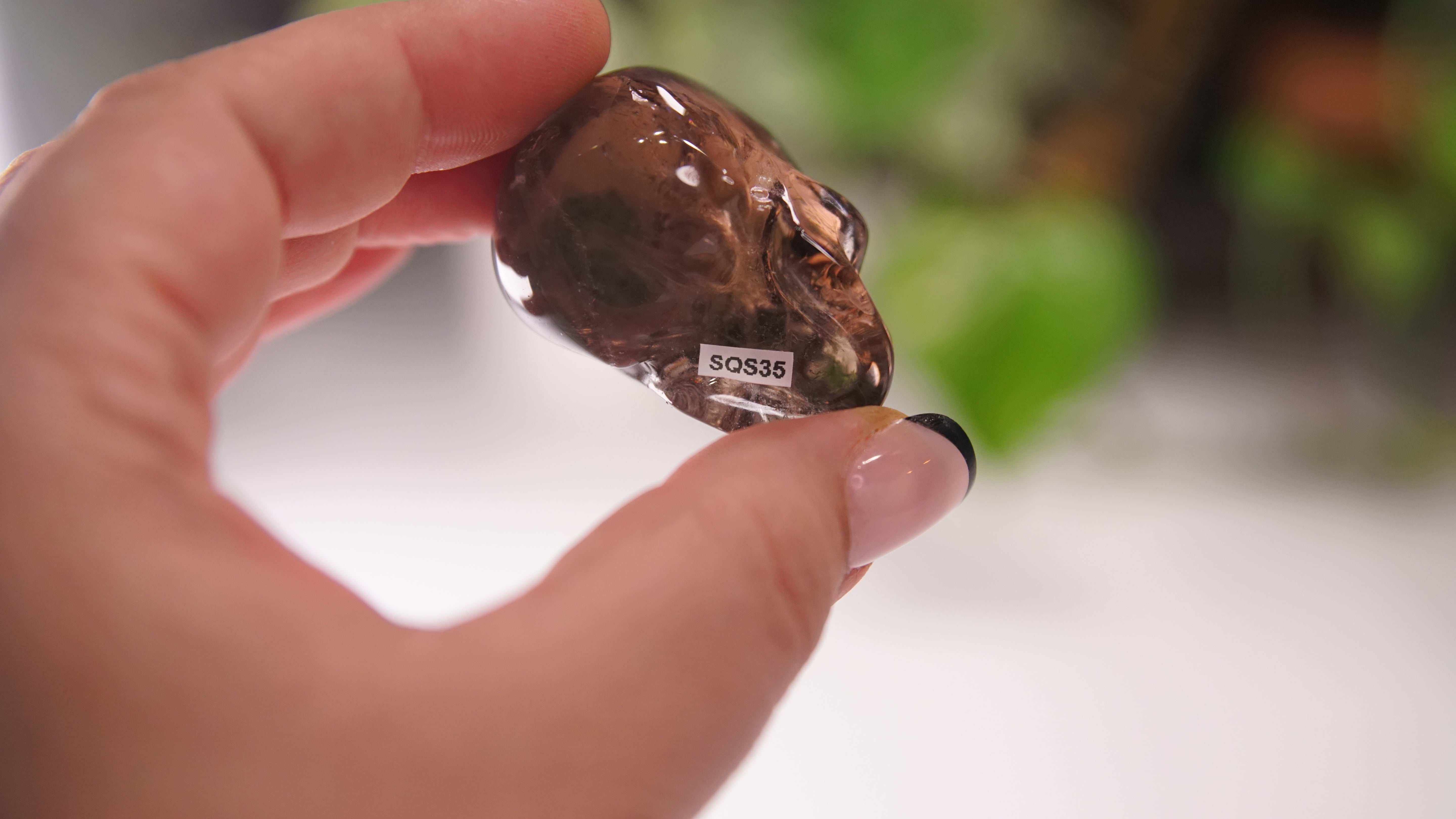 High Quality Smoky Quartz With Inclusions Crystal Carving
