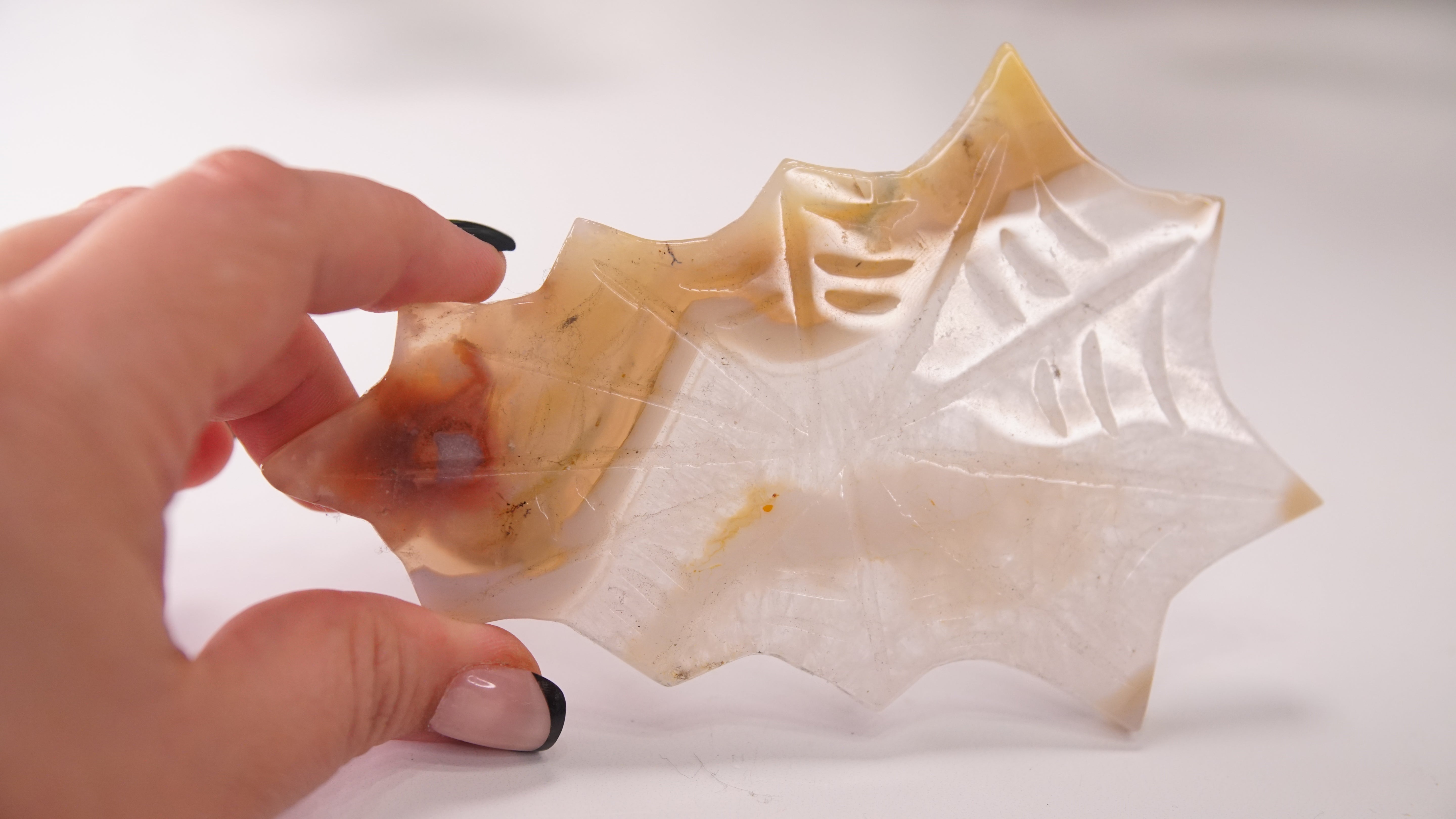 Agate Spider Web With FREE Spider Stand | Crystal Carving Sculpture