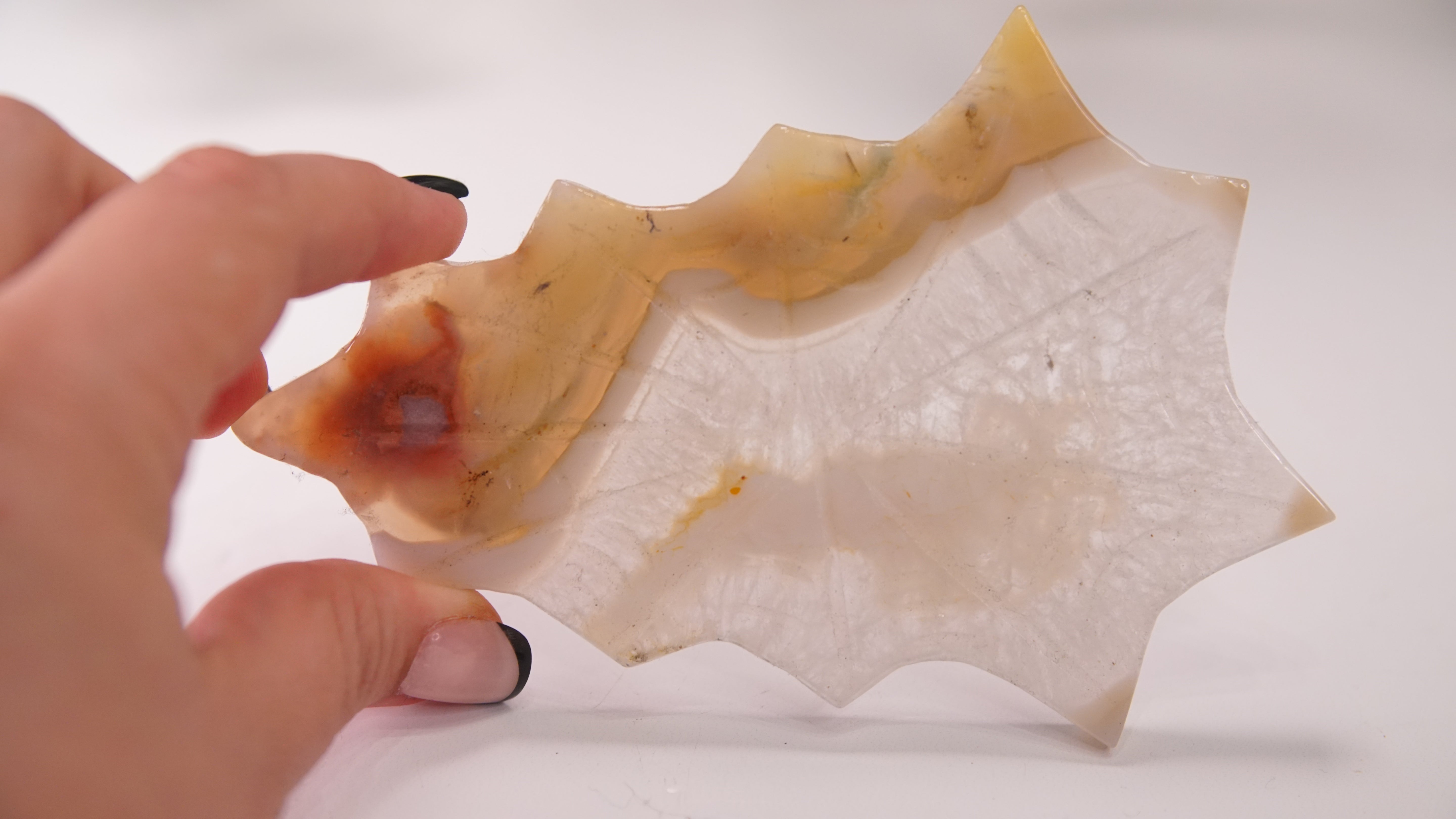 Agate Spider Web With FREE Spider Stand | Crystal Carving Sculpture