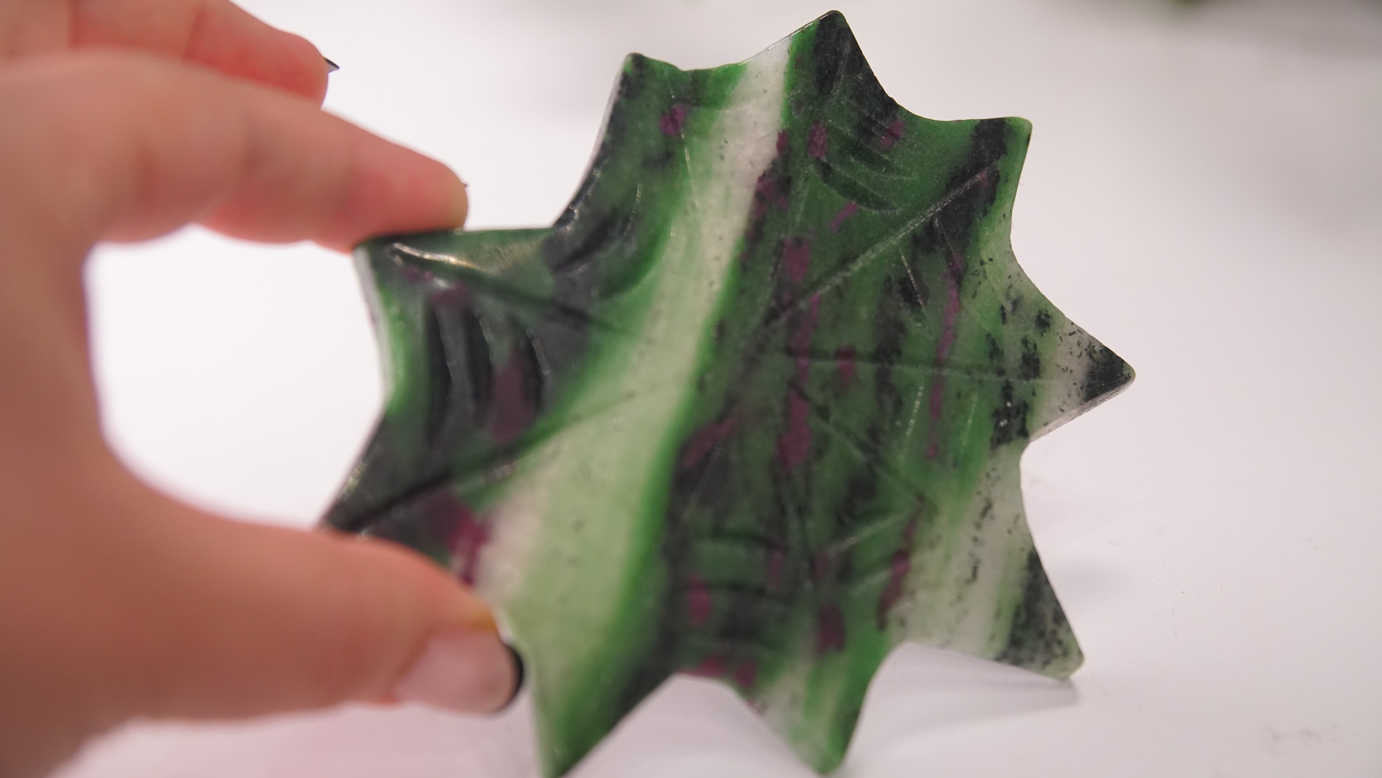 Ruby Zoisite Spider Web With FREE Spider Stand | Crystal Carving Sculpture