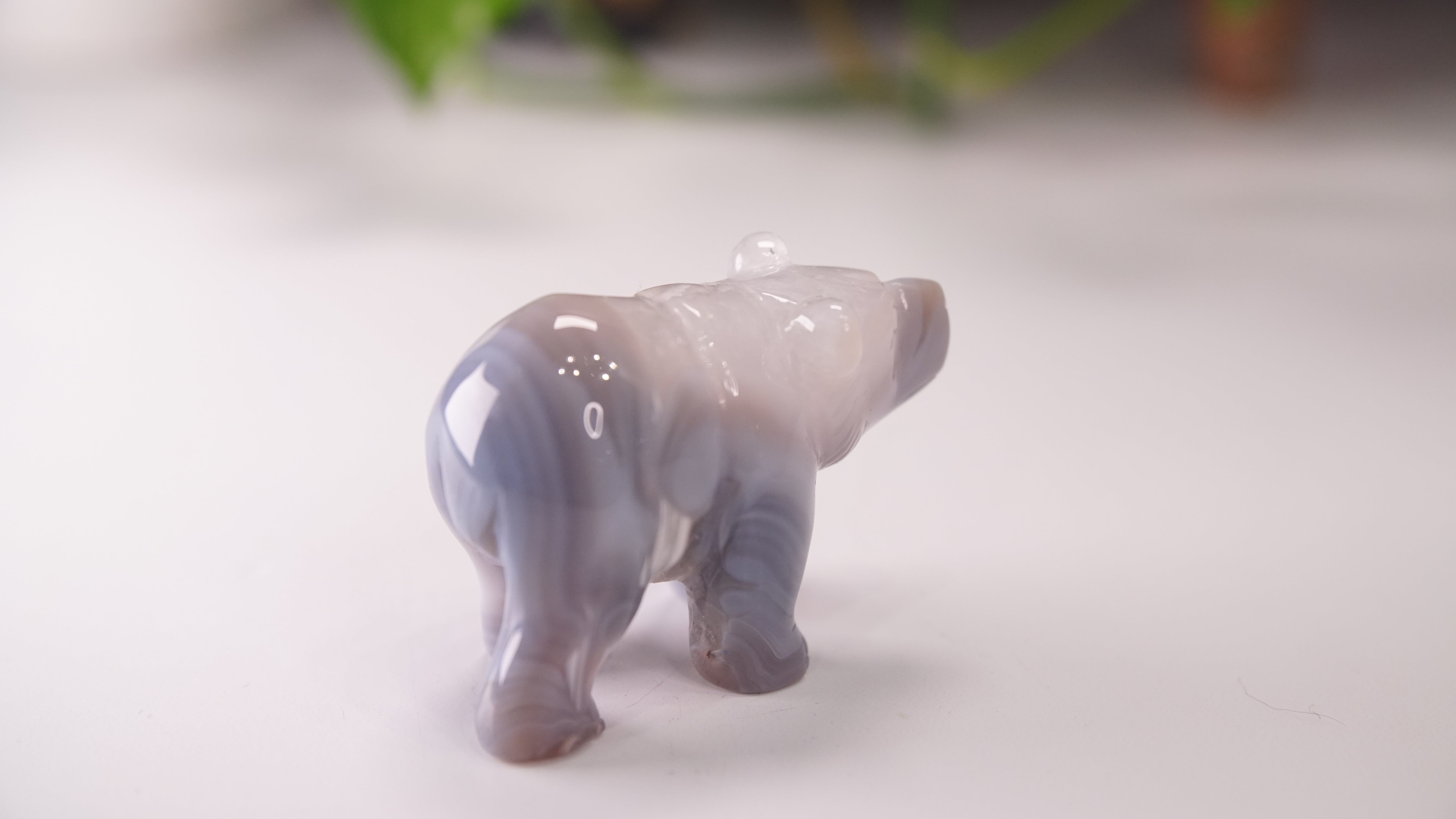 Druzy Agate Hand Carved Bear Carving | Crystal Carving Statement Piece