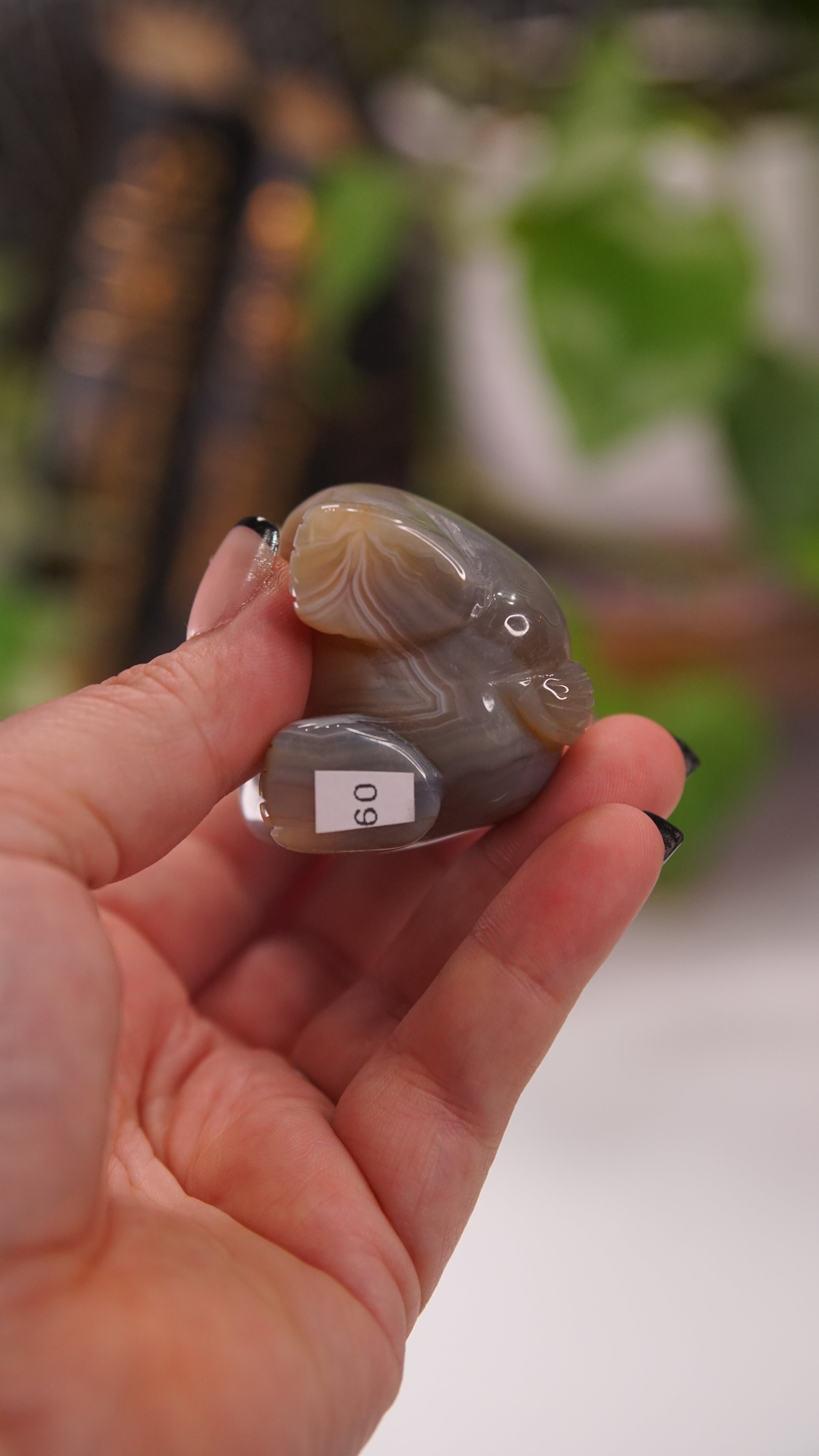 Druzy Agate Hand Carved Bear Carving | Crystal Carving Statement Piece