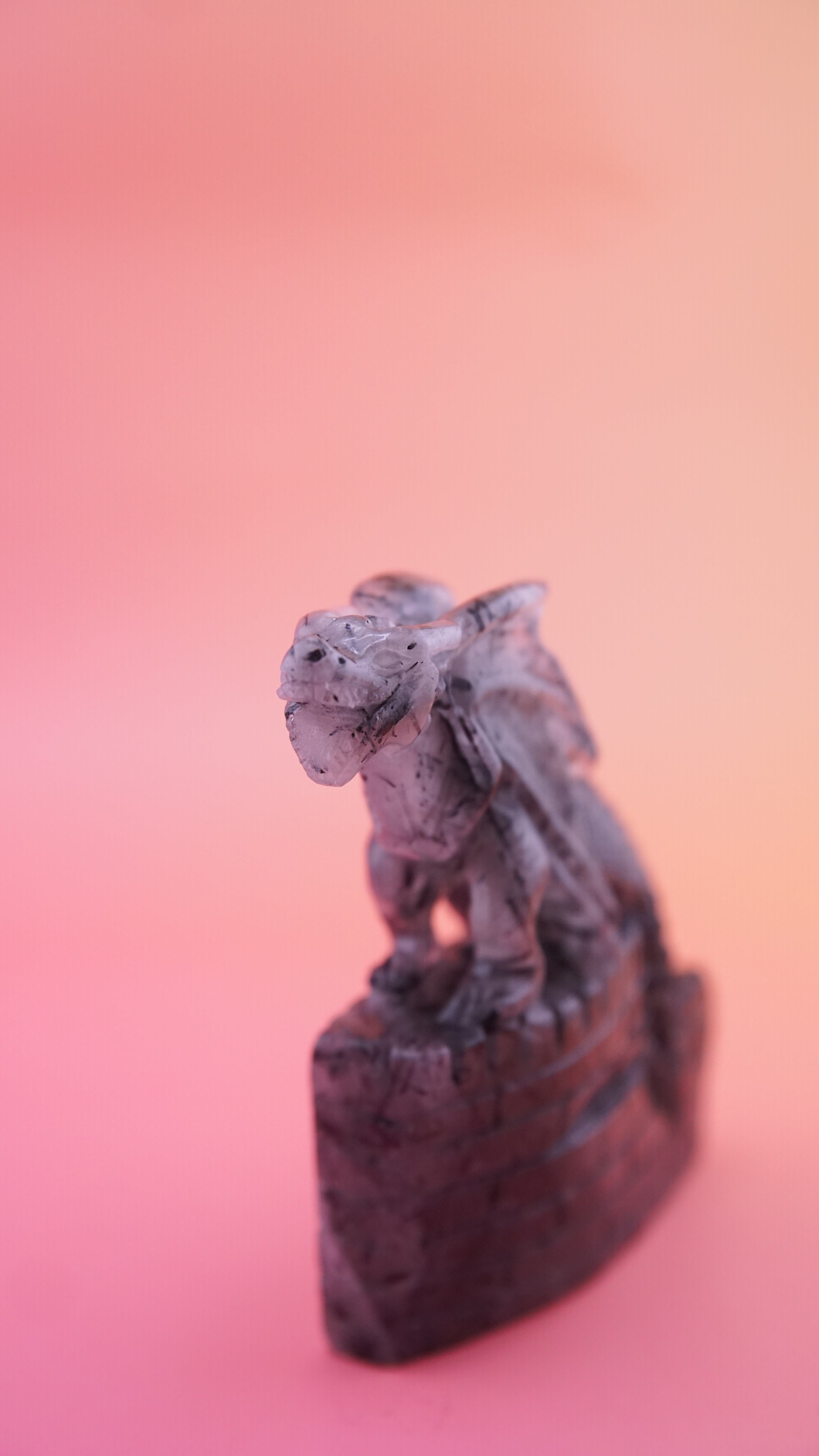 Gorgeous Black Tourmaline In Quartz Dragon With Castle