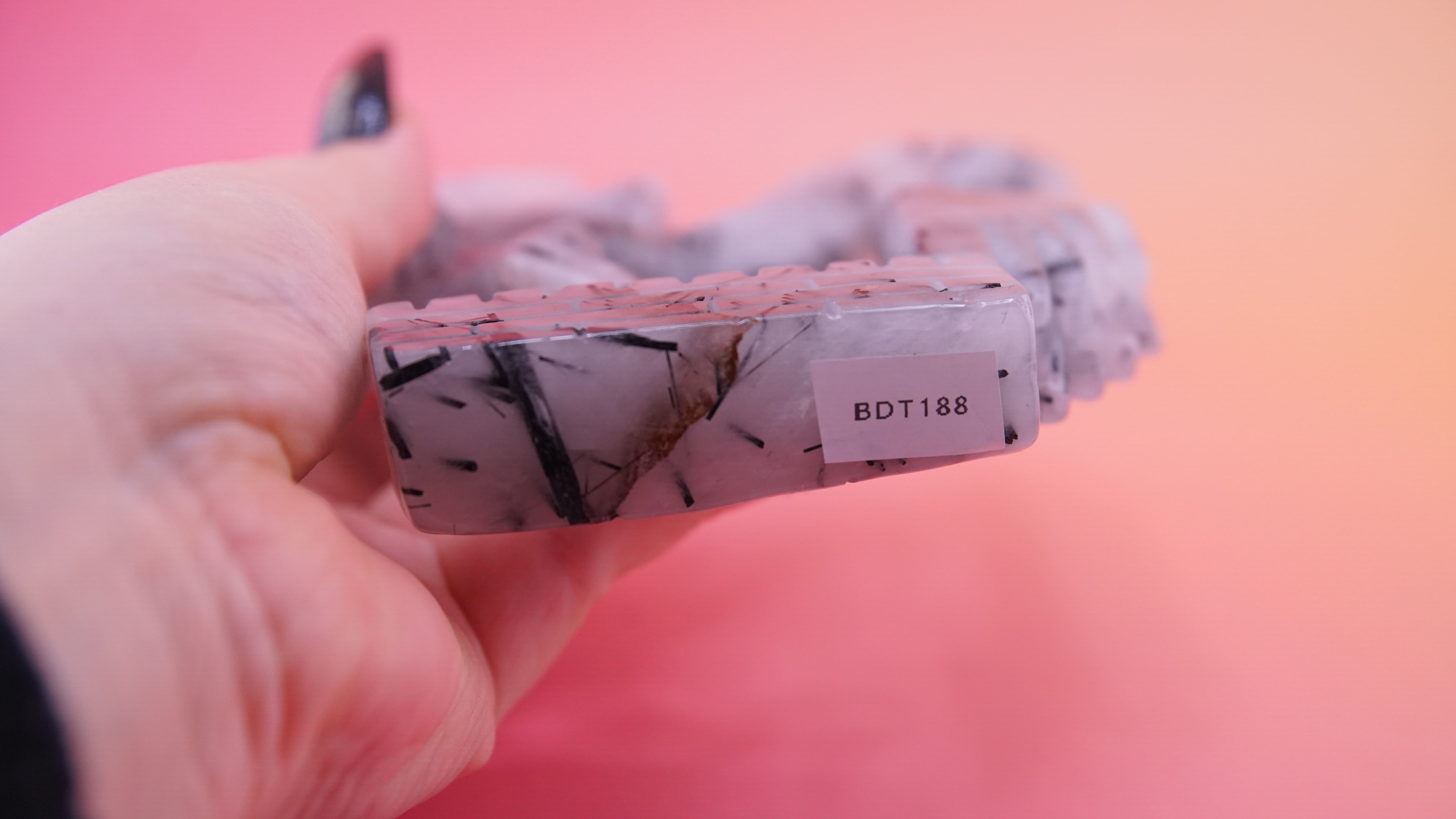 Gorgeous Black Tourmaline In Quartz Dragon With Castle