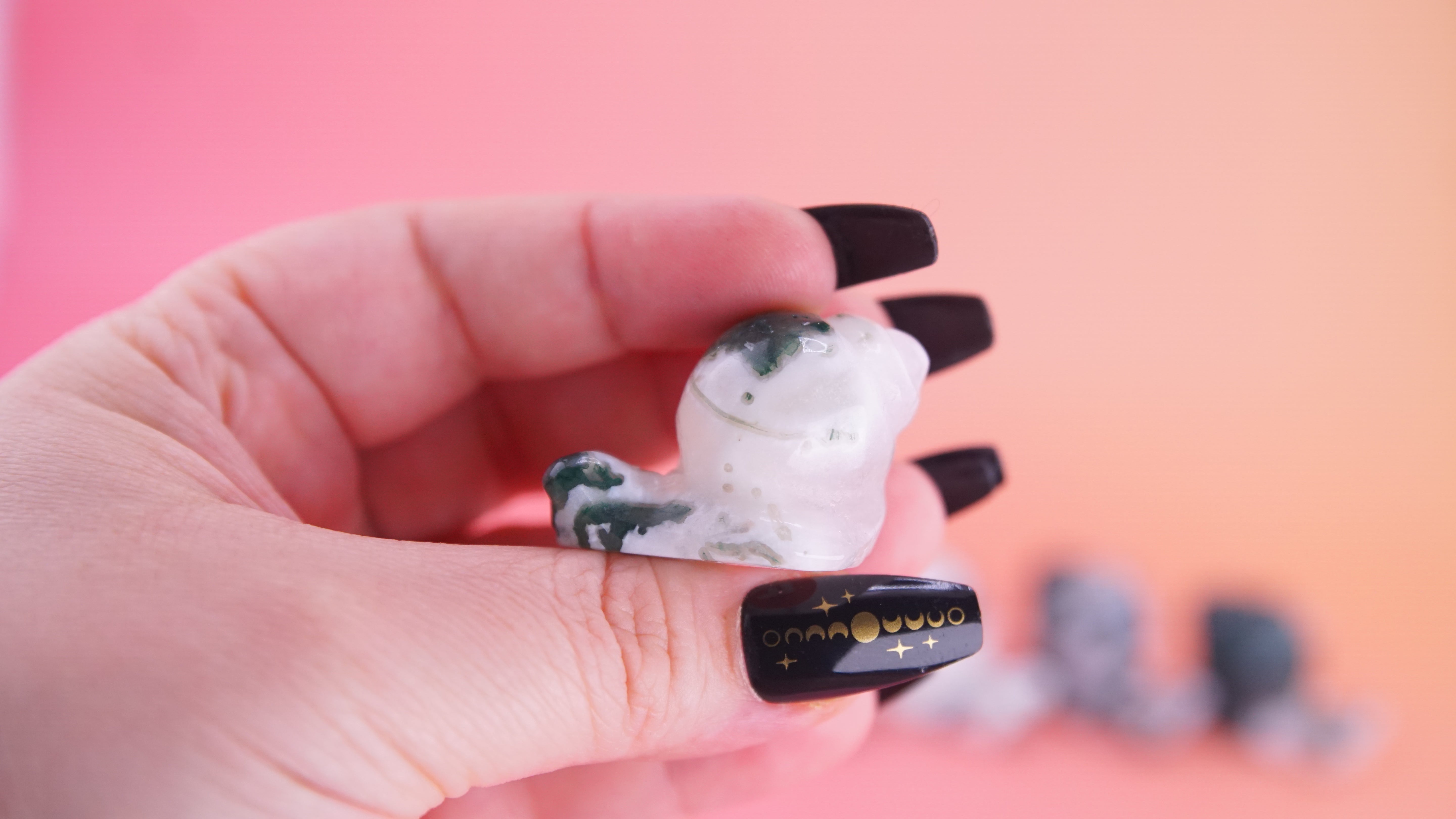Moss Agate Mini Snail Carving | Pick Your Favorite
