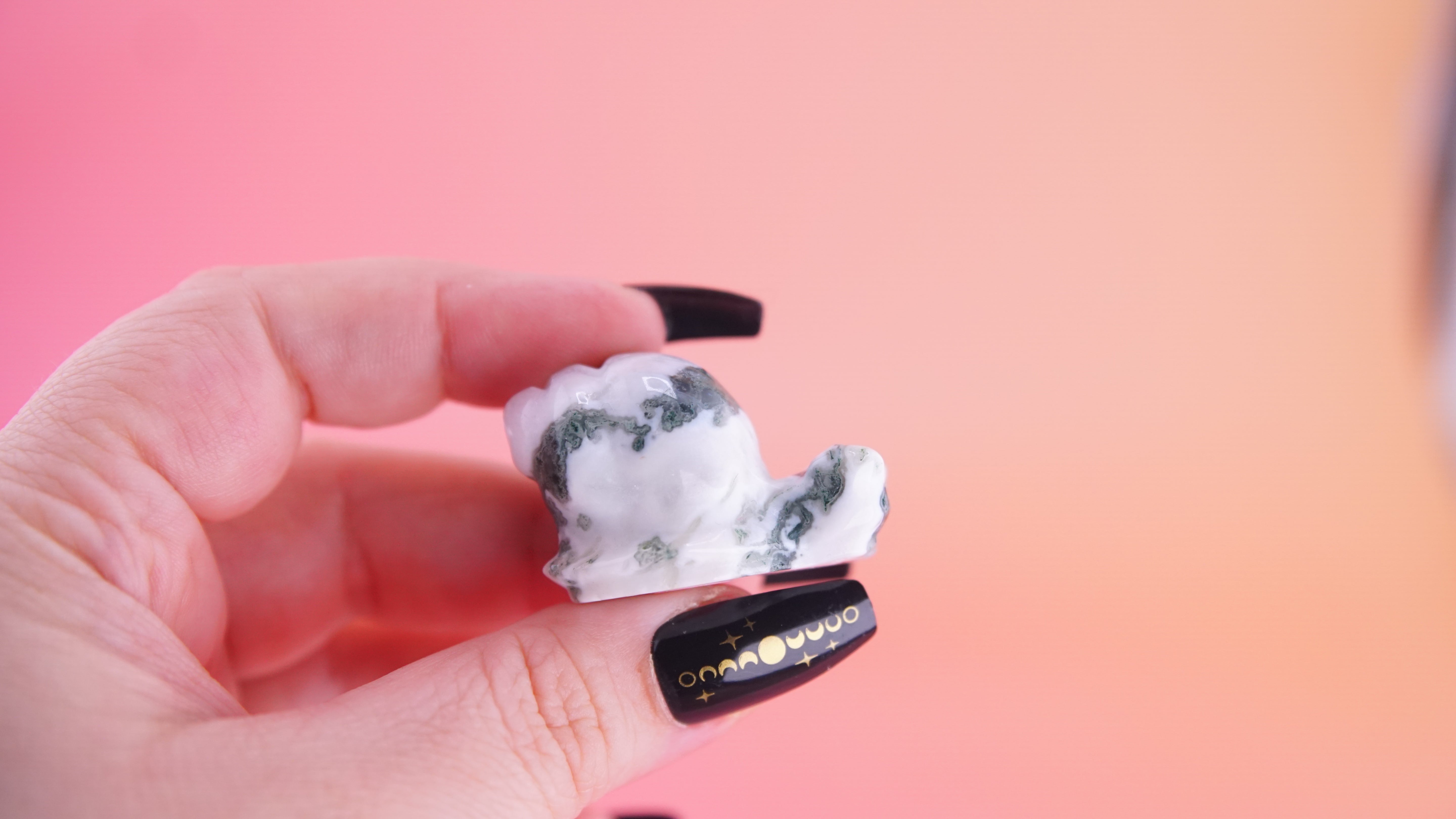 Moss Agate Mini Snail Carving | Pick Your Favorite