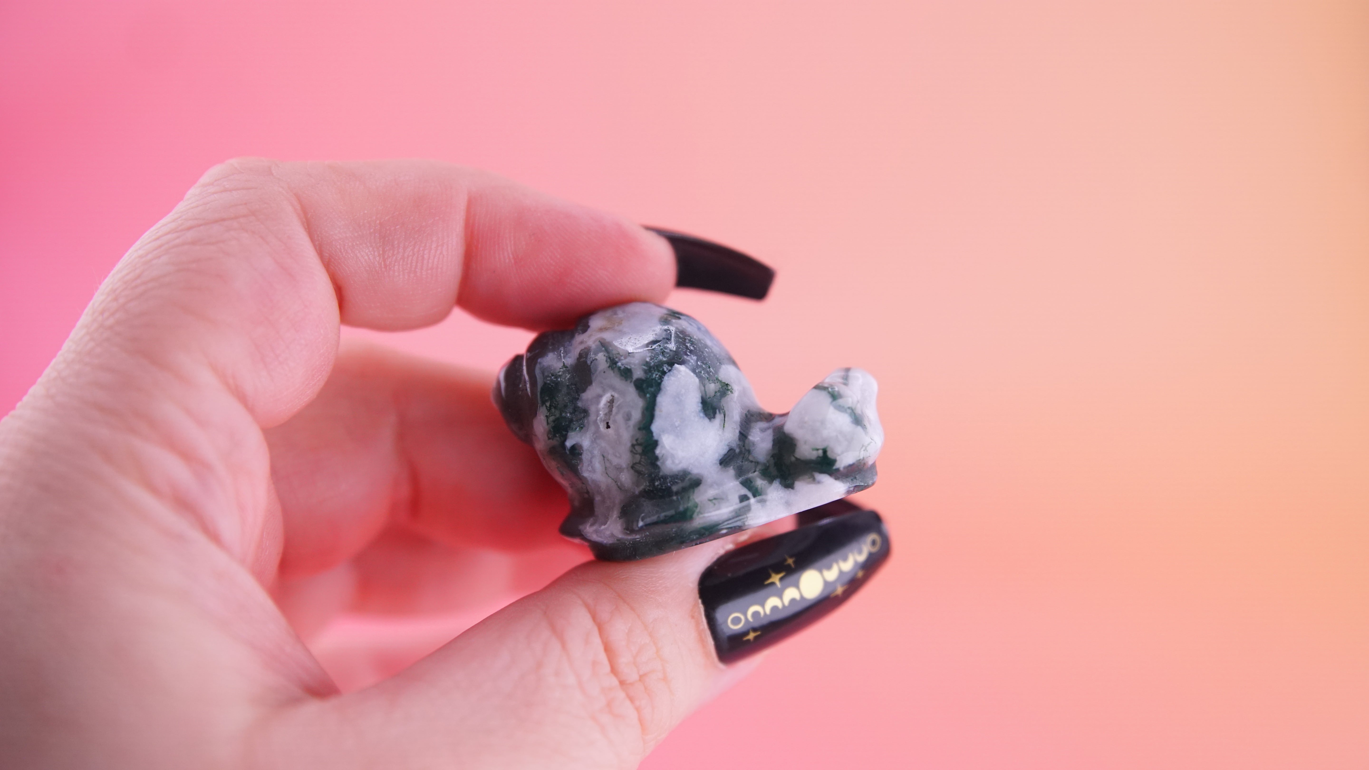 Moss Agate Mini Snail Carving | Pick Your Favorite