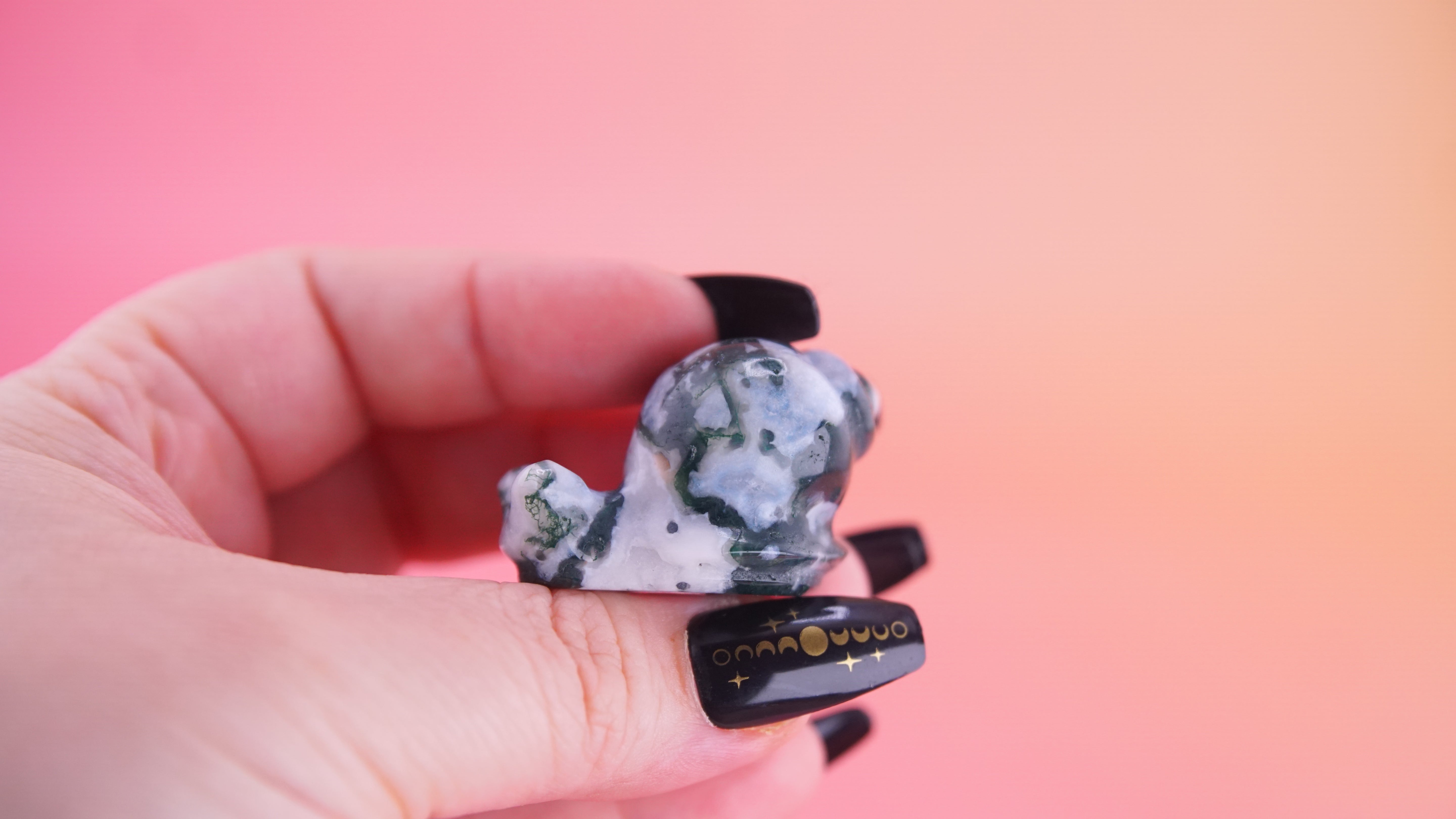 Moss Agate Mini Snail Carving | Pick Your Favorite