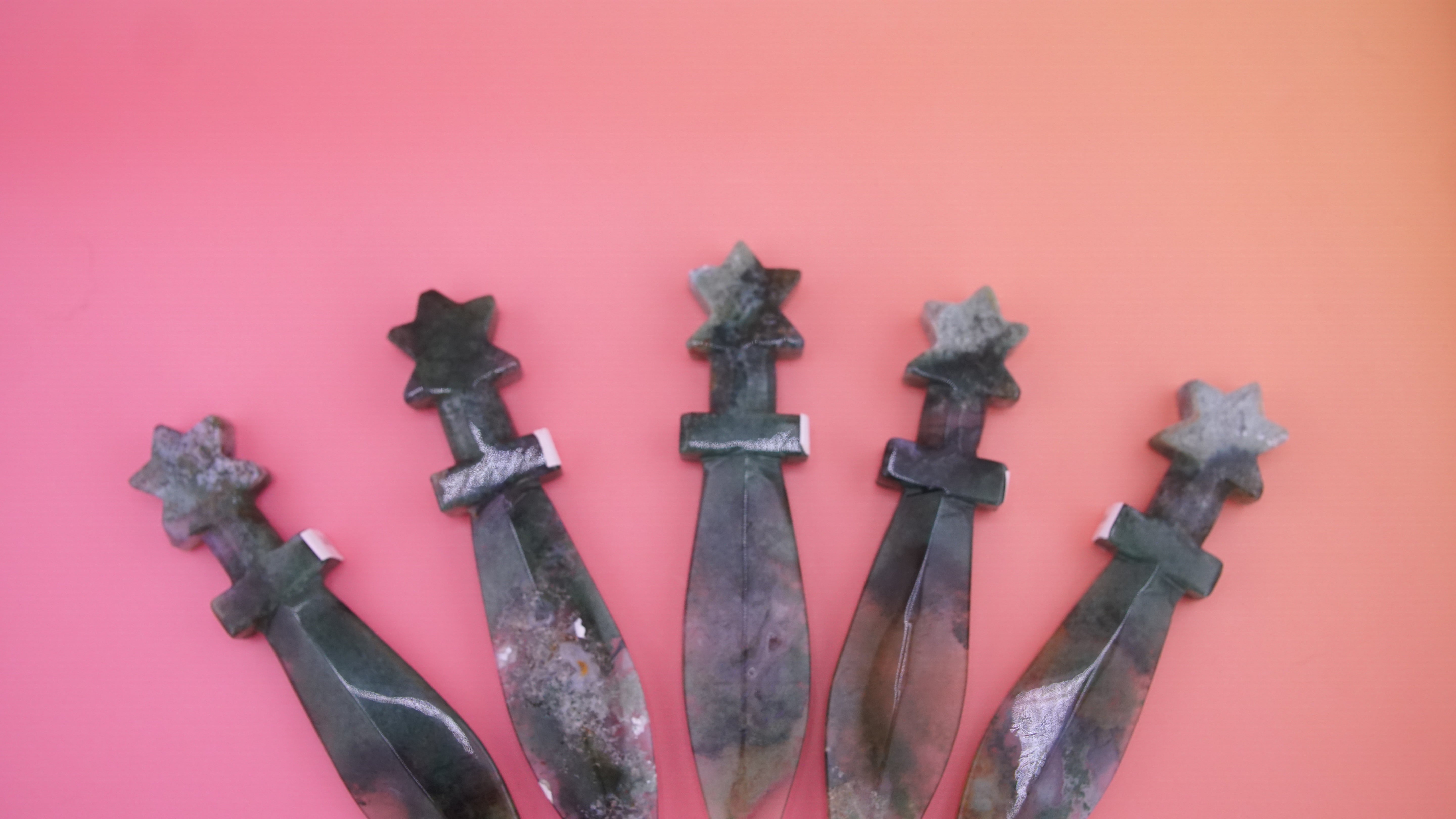 Moss Agate Dagger Fandom Carving | Intuitively Selected