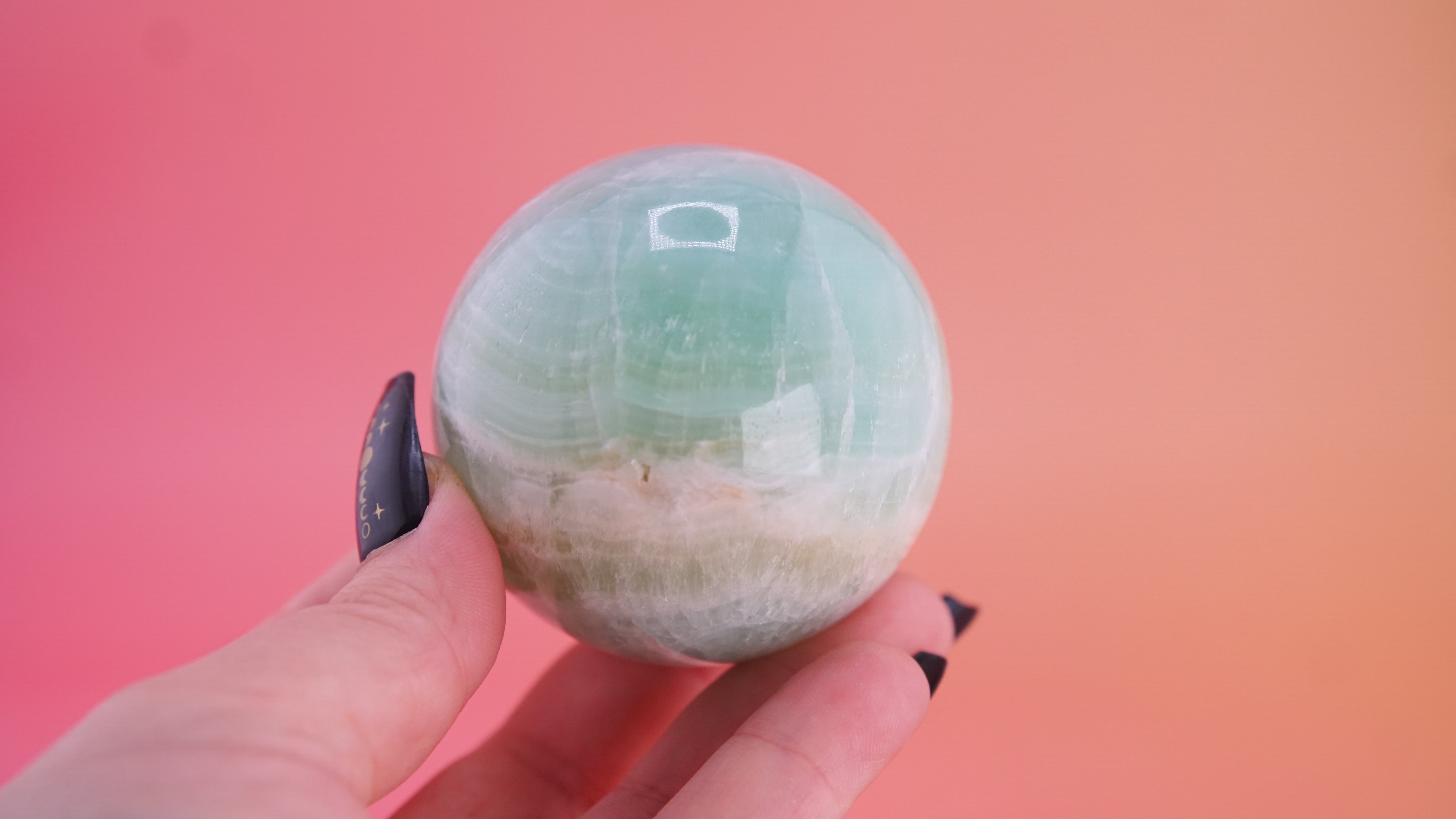 Pistachio Calcite Sphere From Pakistan
