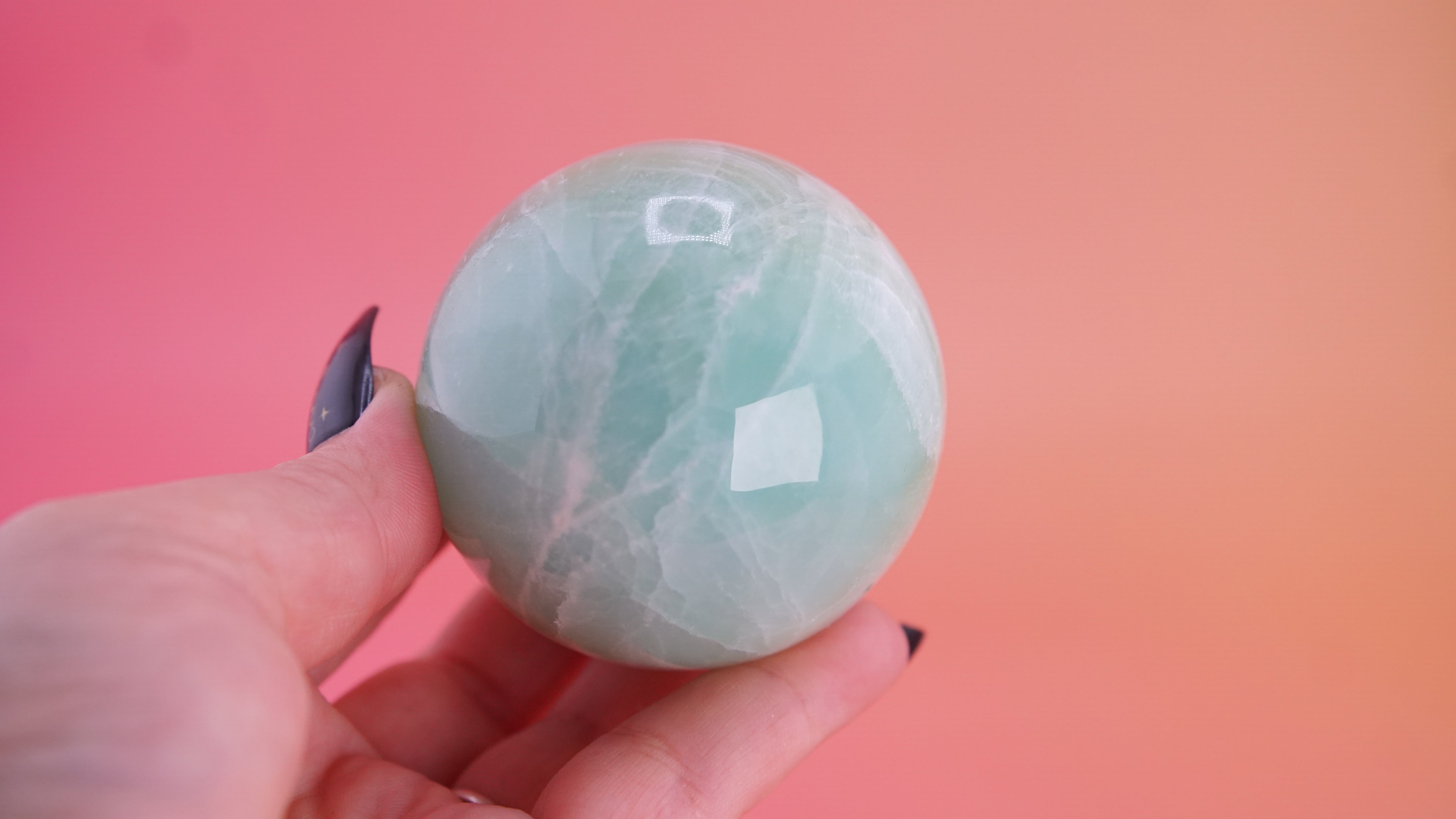 Pistachio Calcite Sphere From Pakistan