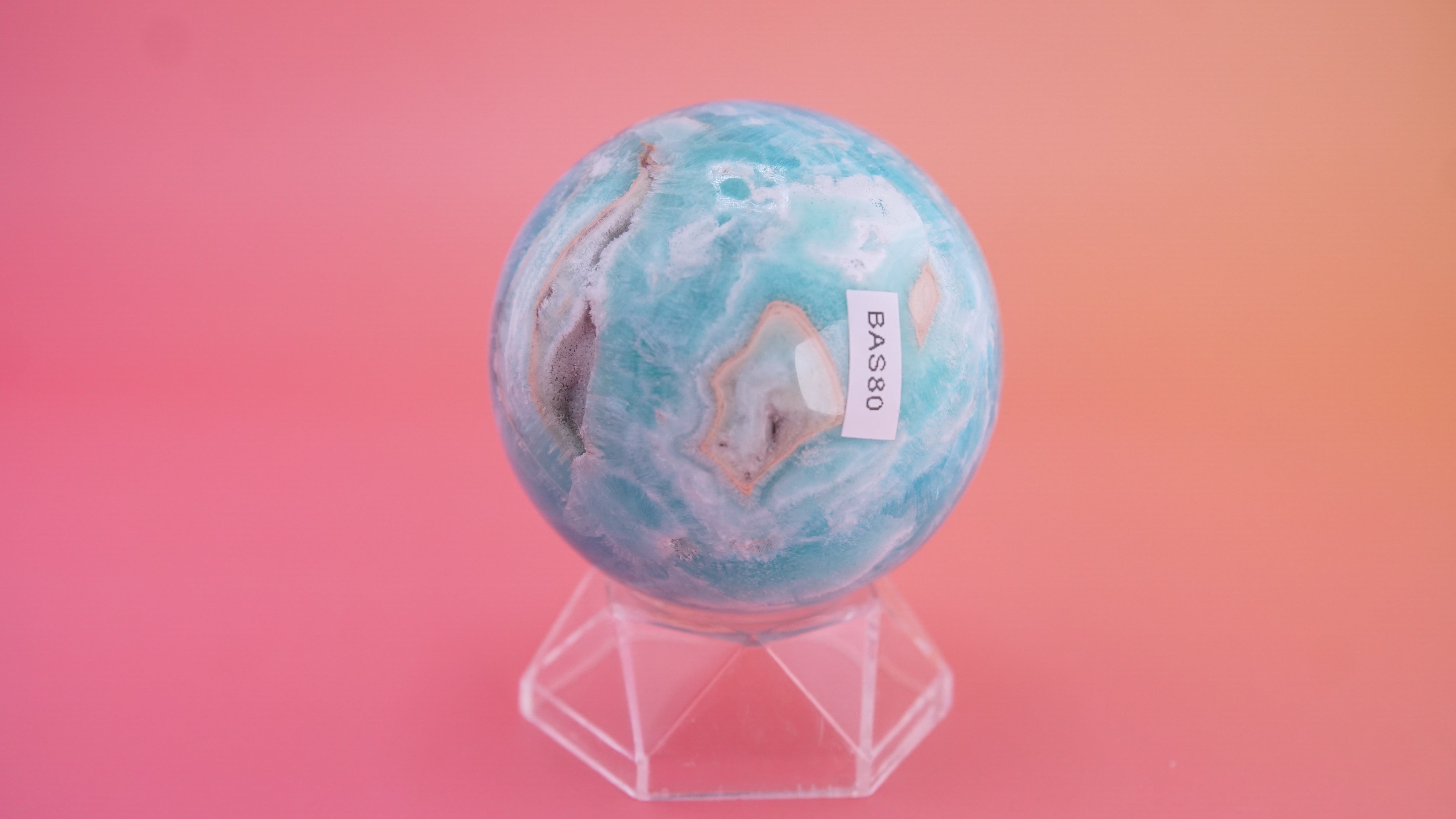 Blue Aragonite Calcite Sphere From Pakistan