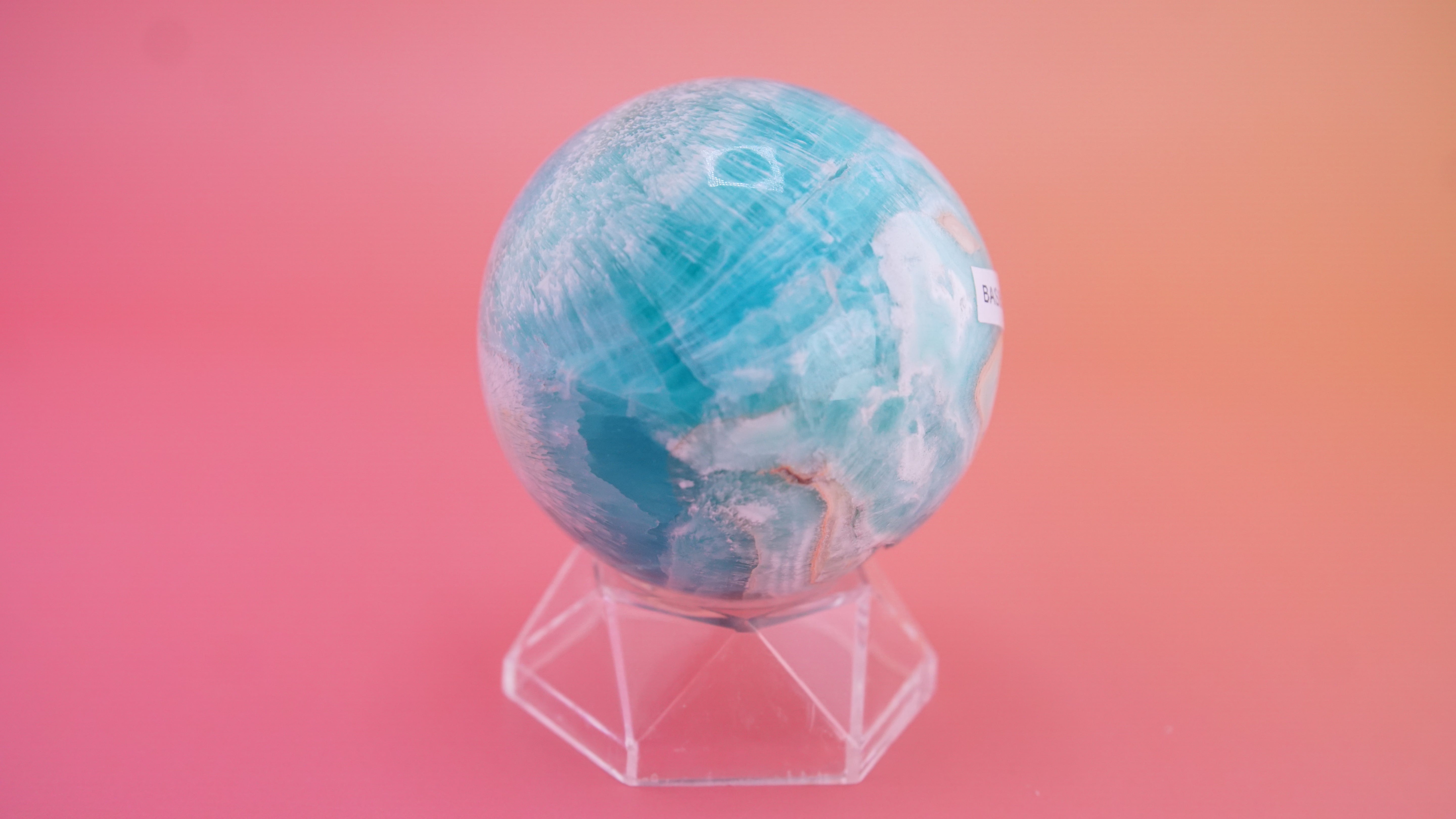 Blue Aragonite Calcite Sphere From Pakistan