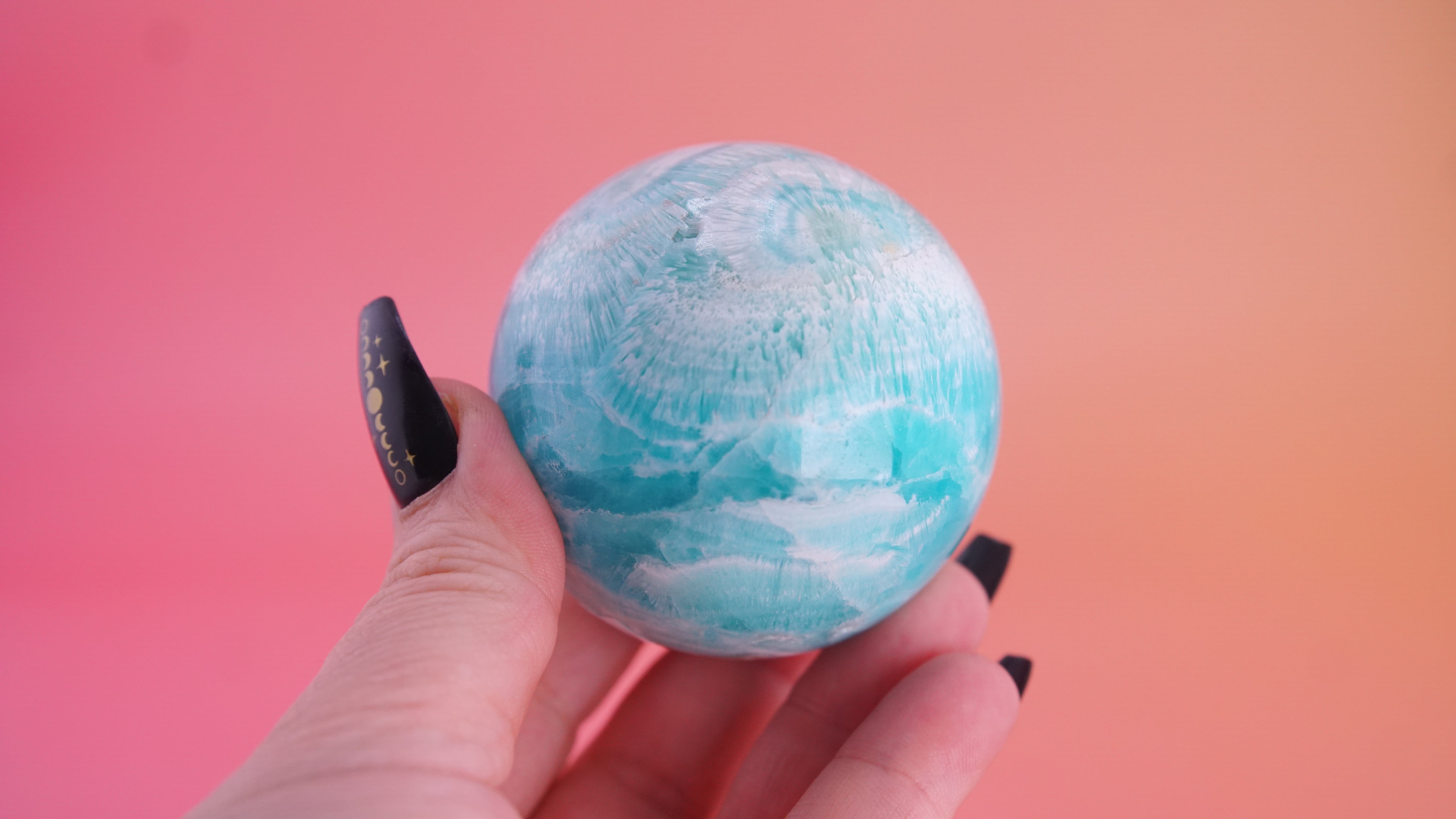 Blue Aragonite Calcite Sphere From Pakistan