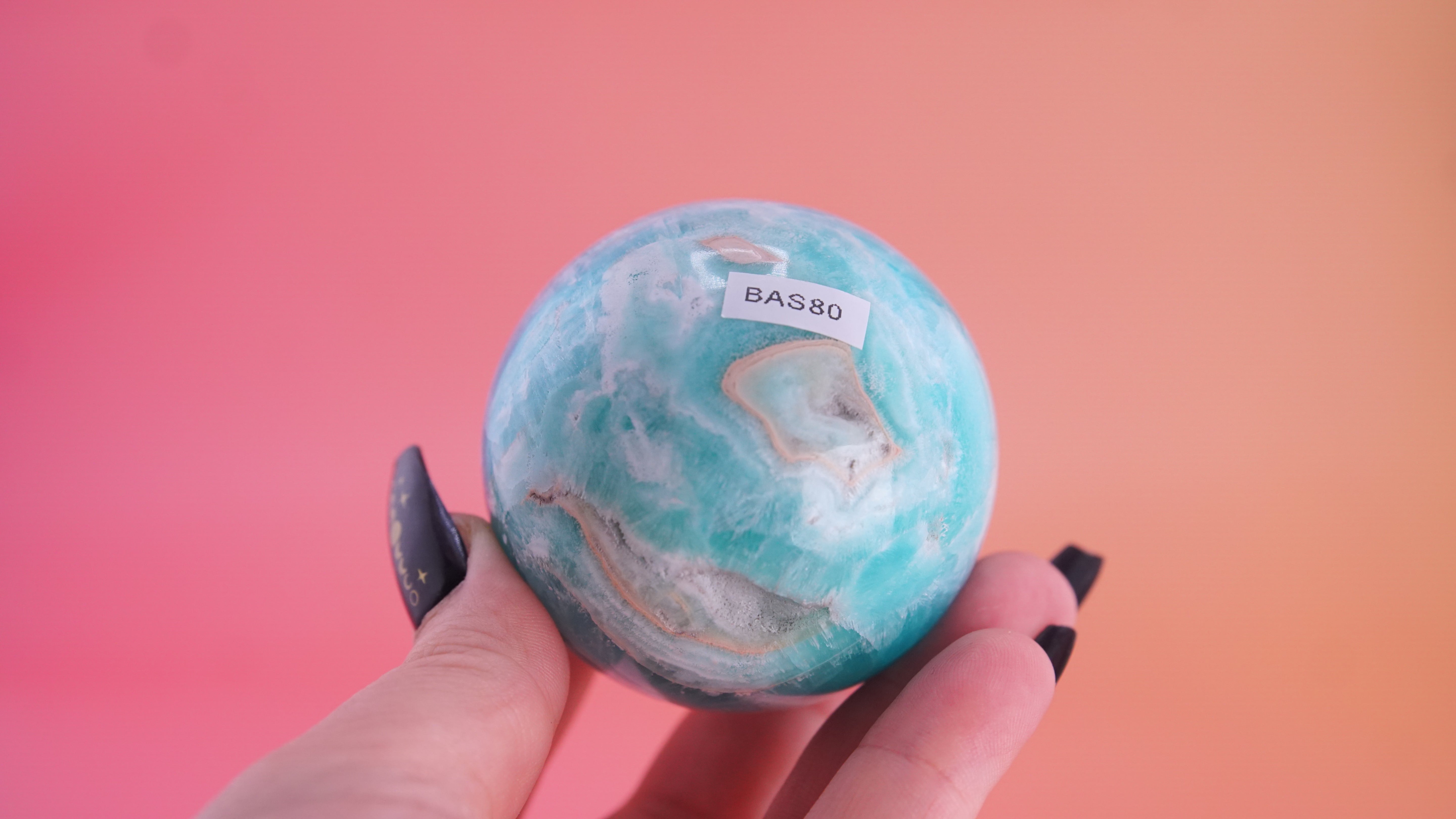 Blue Aragonite Calcite Sphere From Pakistan