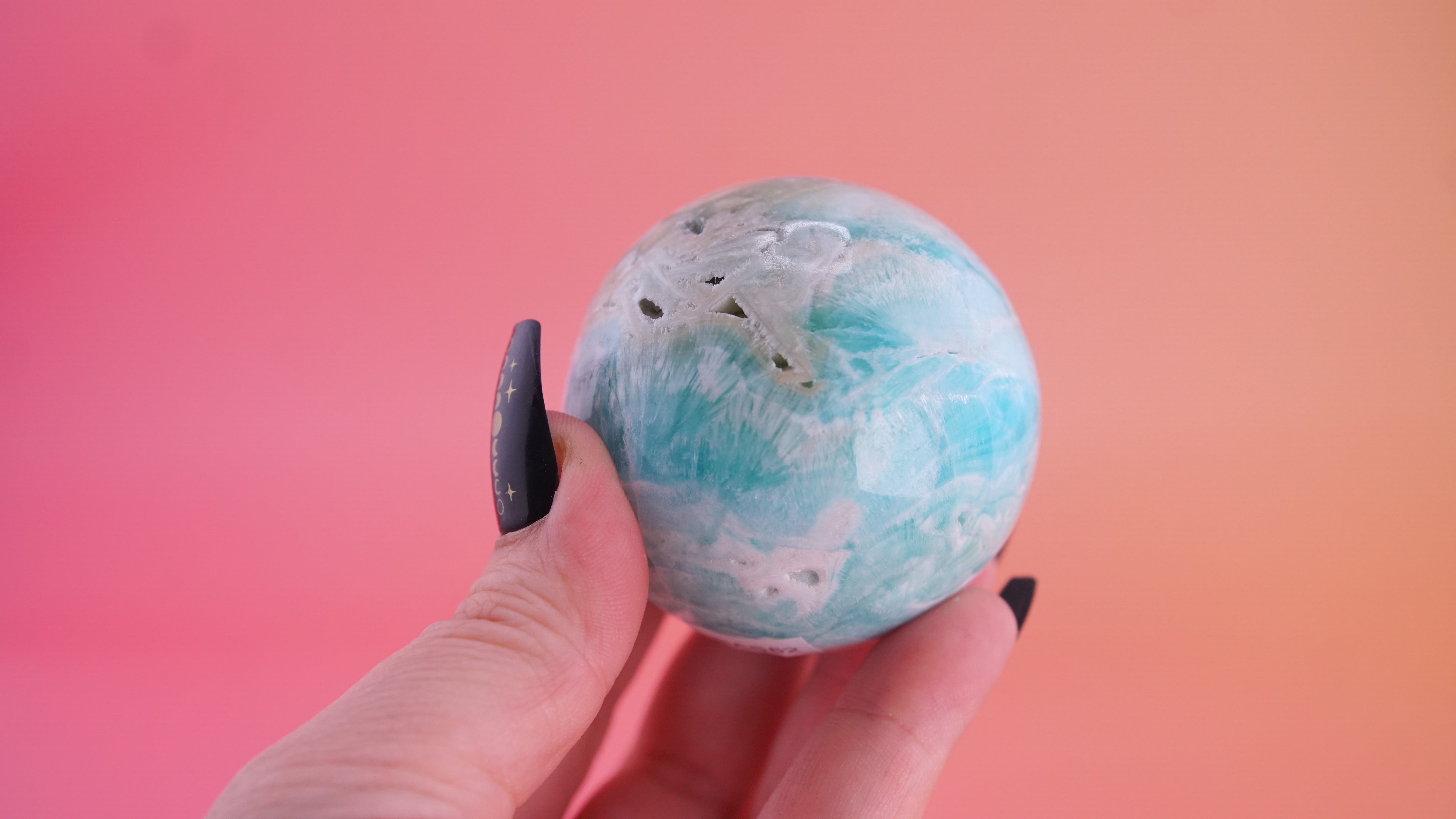 Blue Aragonite Calcite Sphere From Pakistan