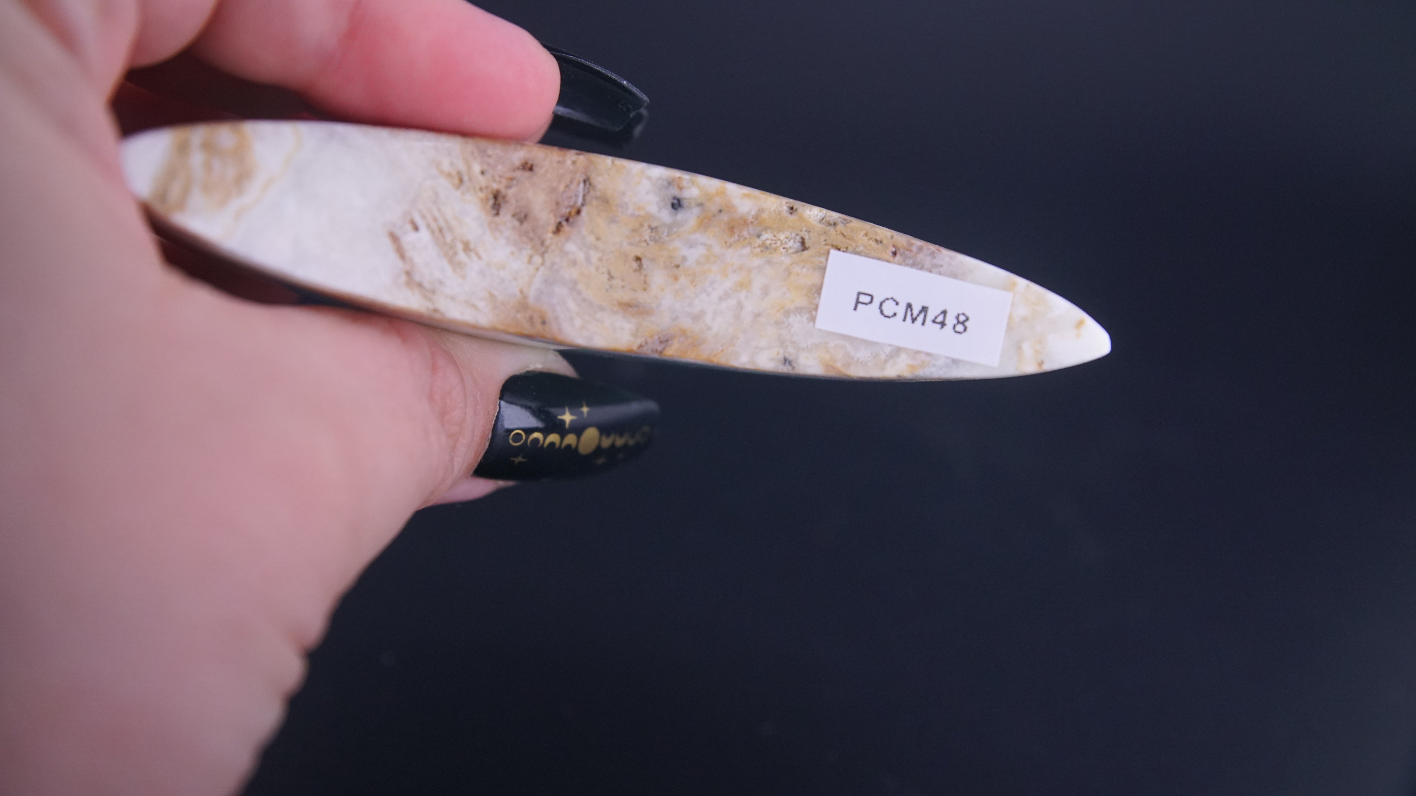 Pistachio Calcite Moon From Pakistan