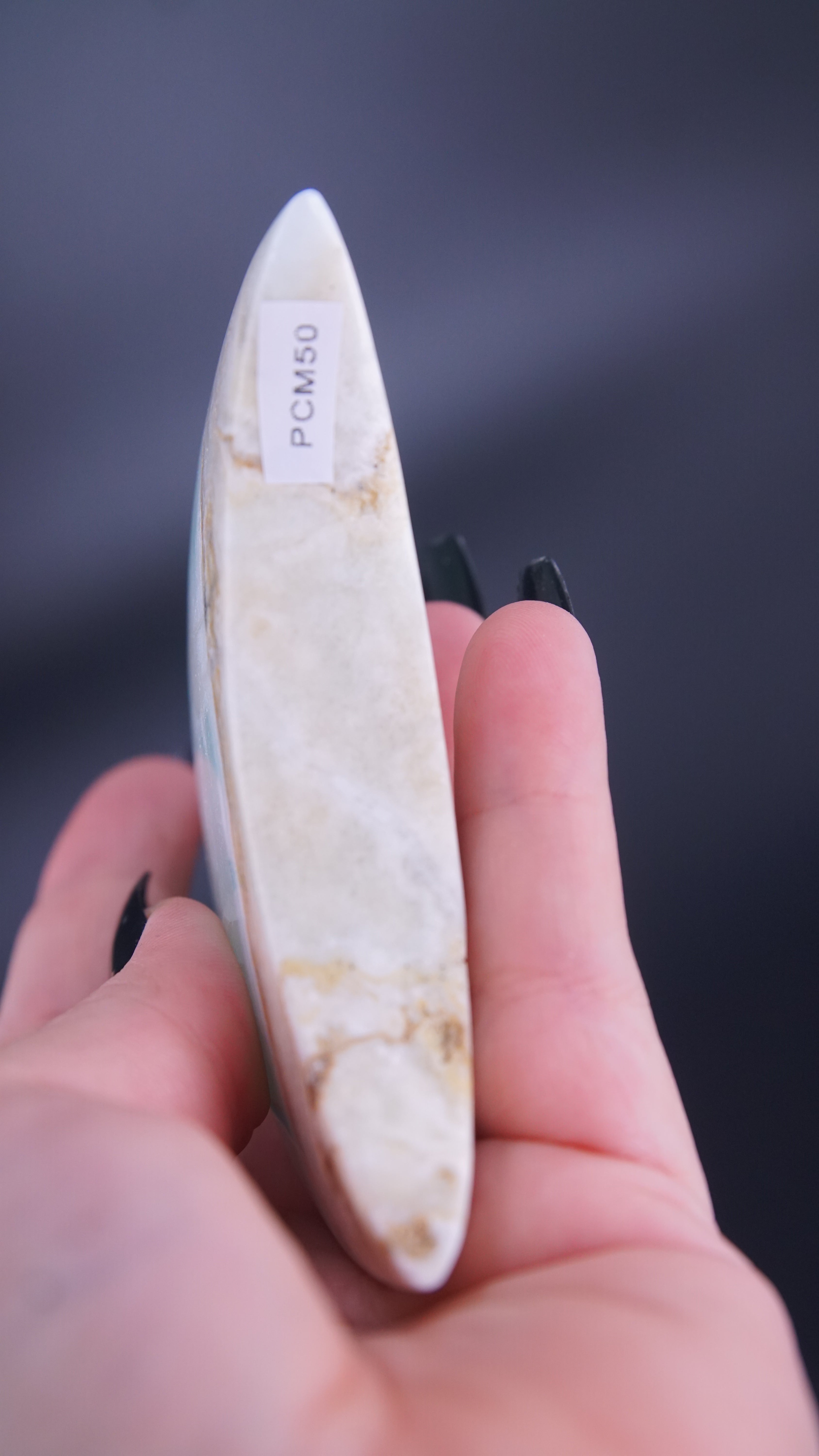 Pistachio Calcite Moon From Pakistan