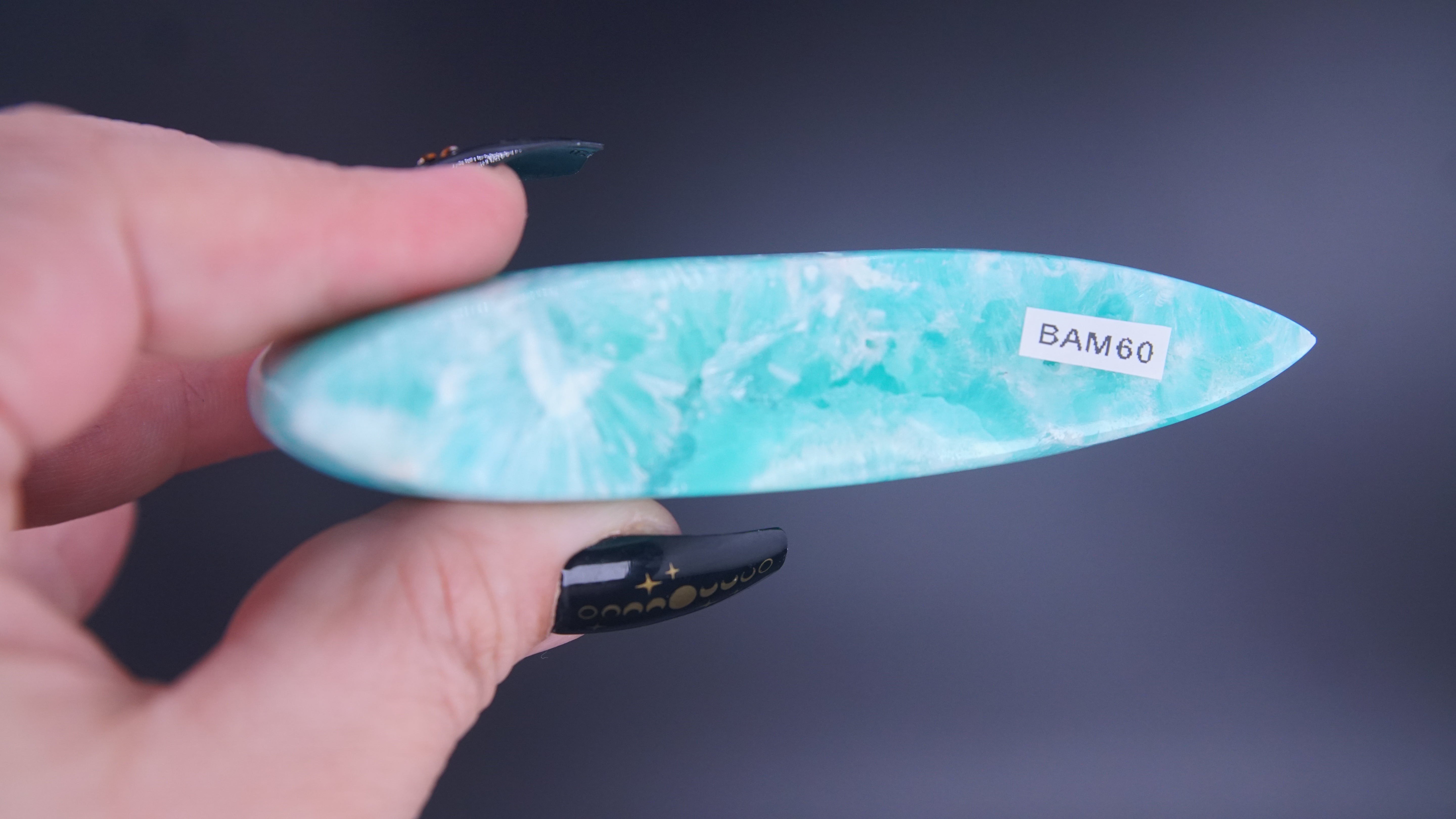 Blue Aragonite Calcite Moon From Pakistan