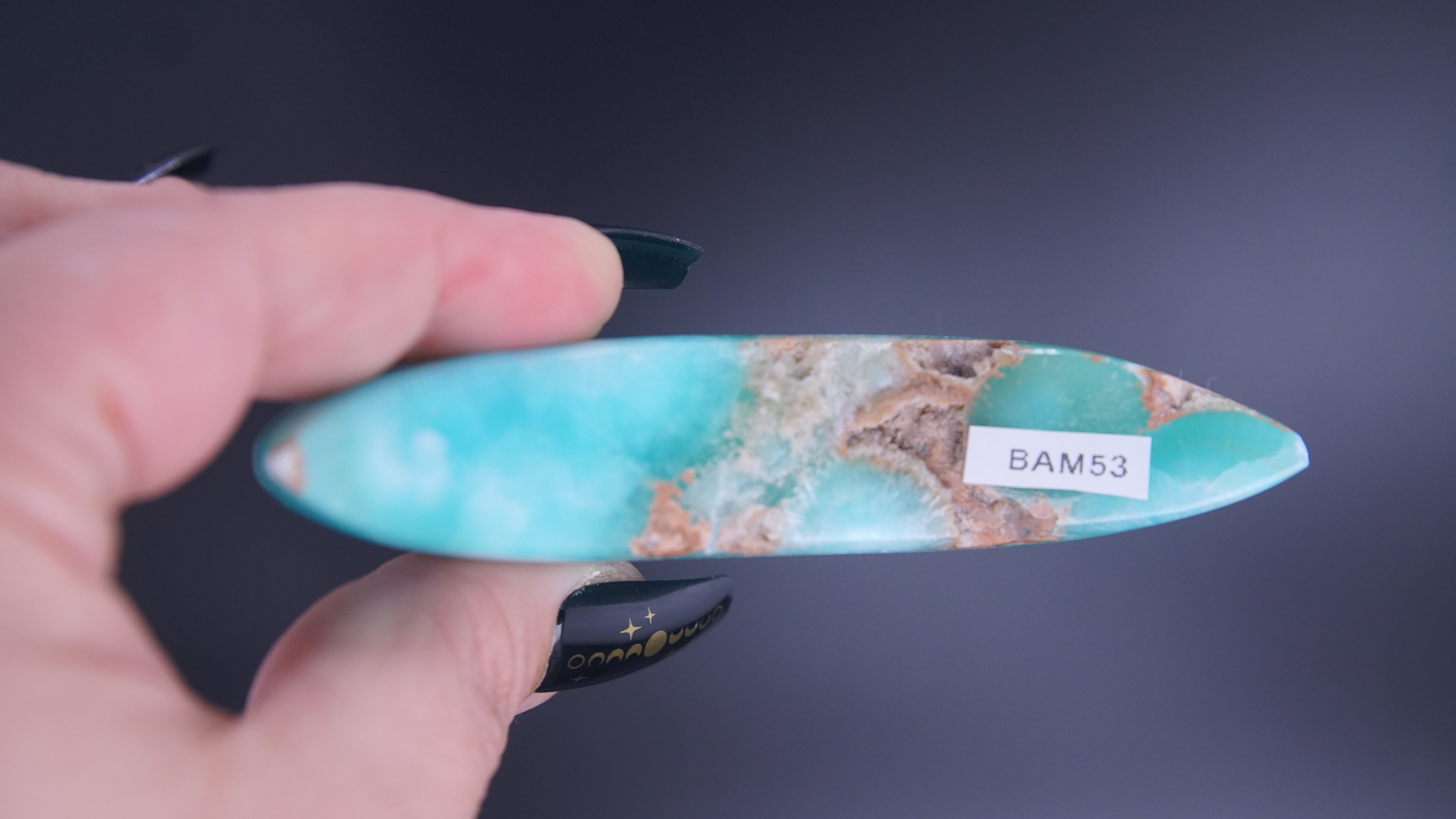 Blue Aragonite Calcite Moon From Pakistan