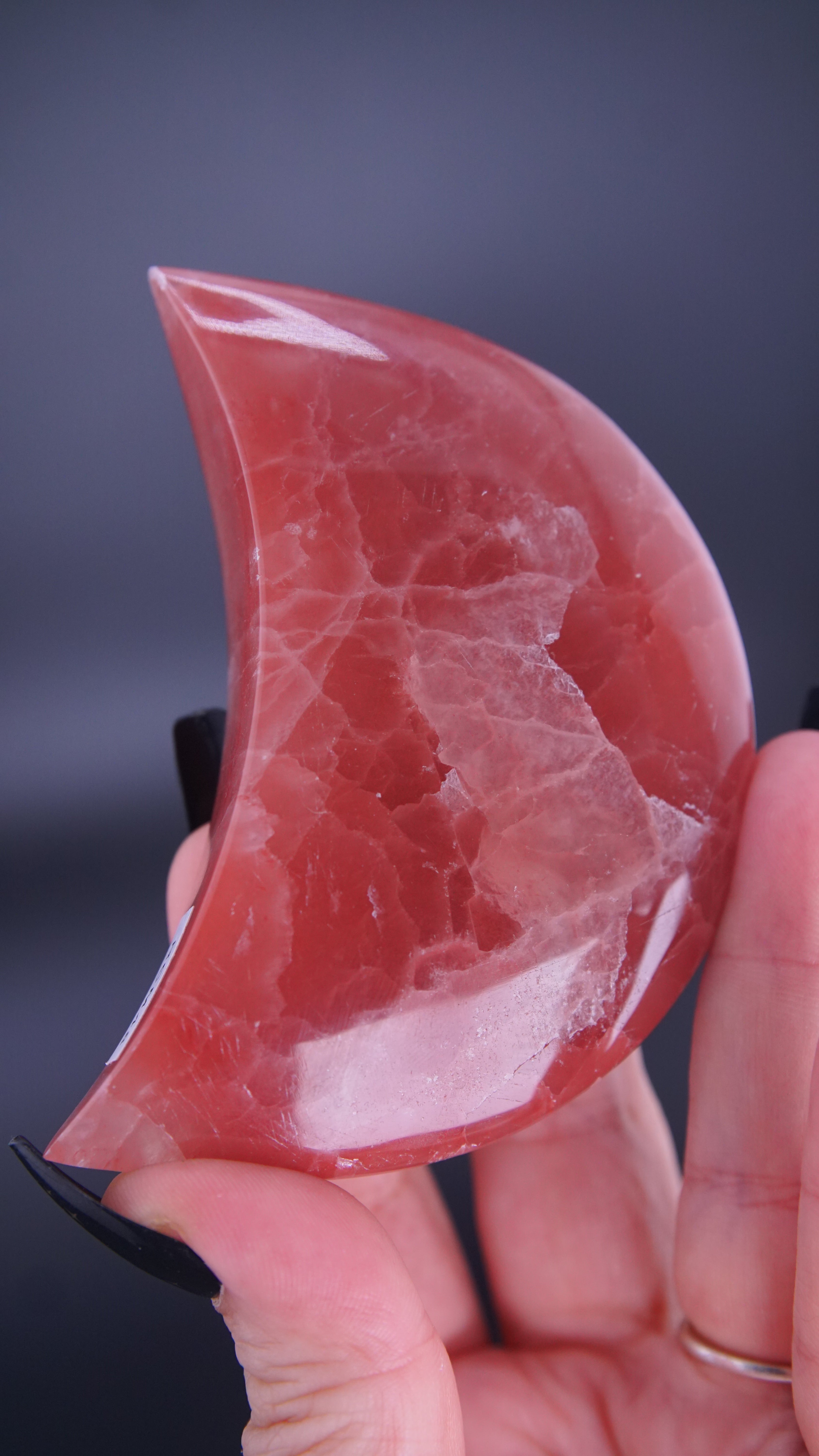 Rose Calcite Moon From Pakistan