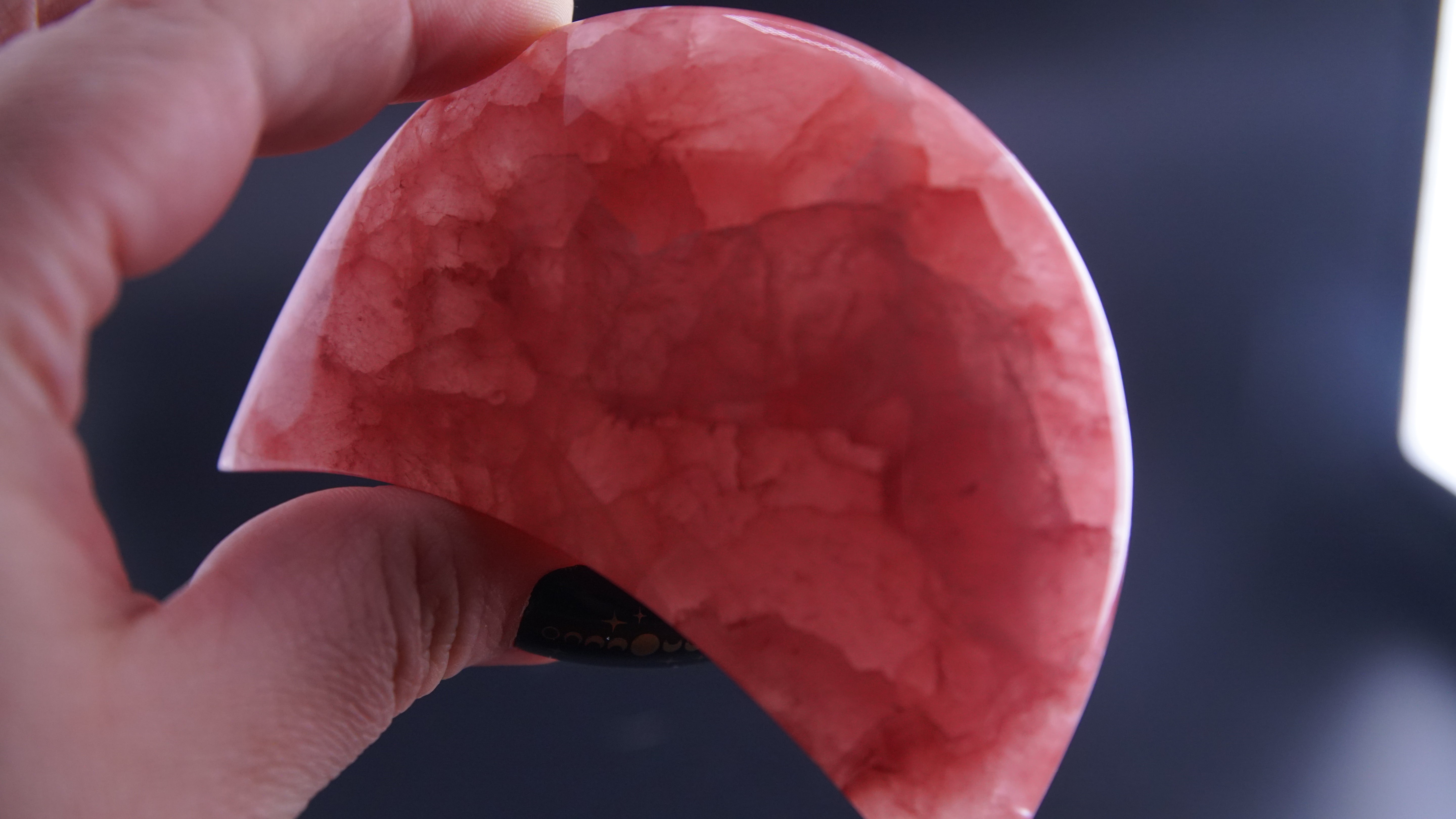 Rose Calcite Moon From Pakistan