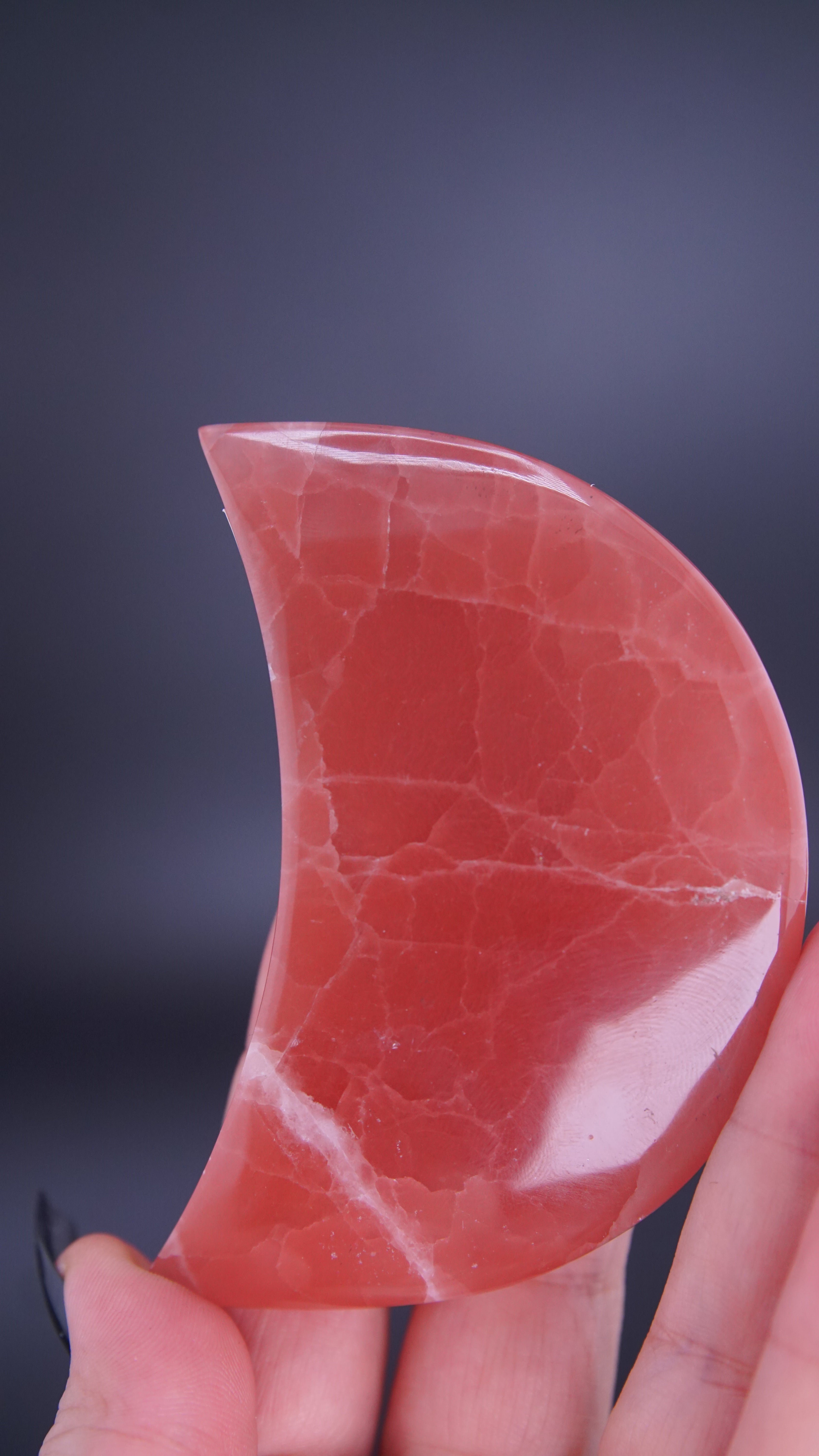 Rose Calcite Moon From Pakistan