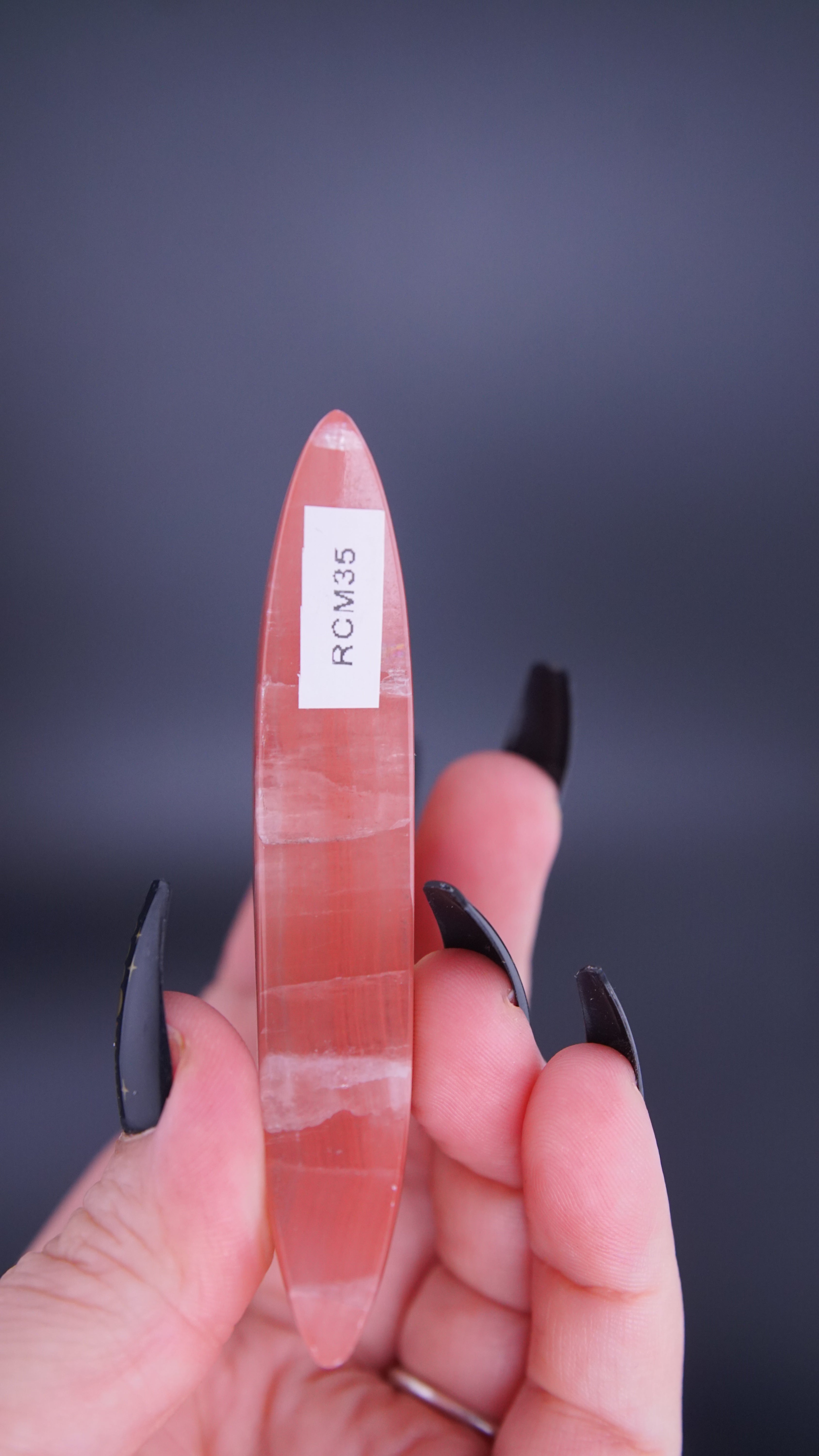 Rose Calcite Moon From Pakistan