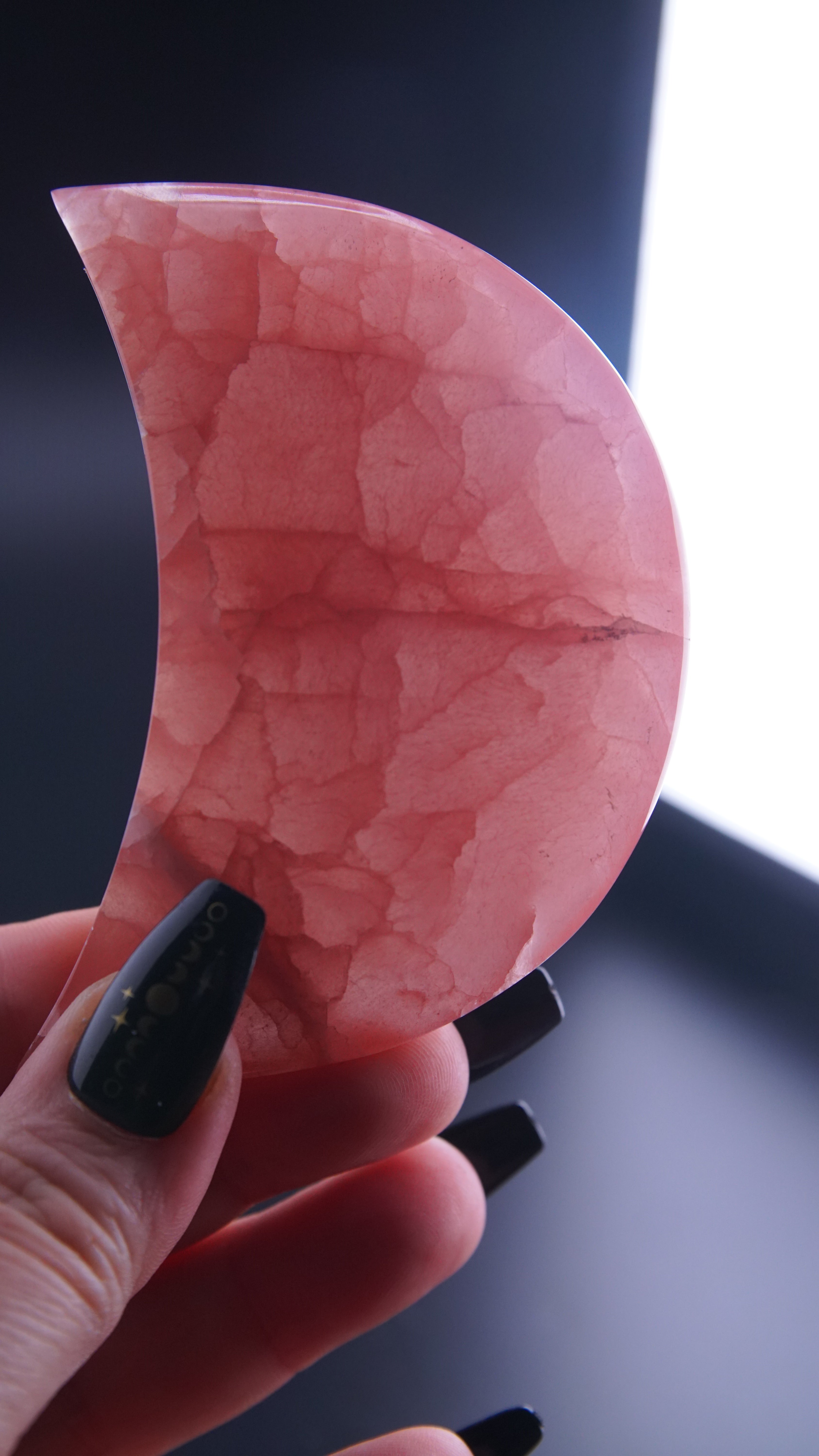 Rose Calcite Moon From Pakistan