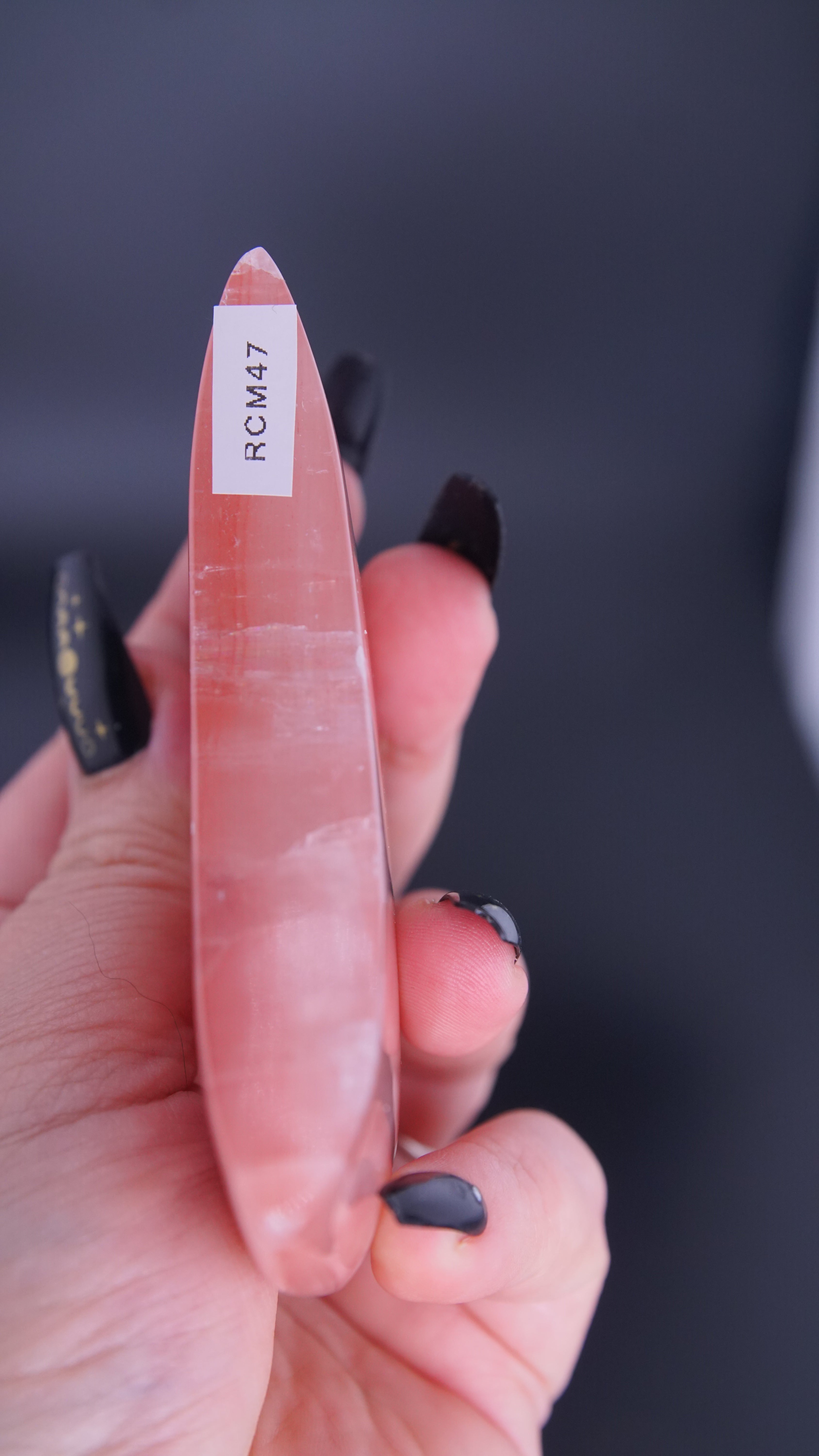 Rose Calcite Moon From Pakistan