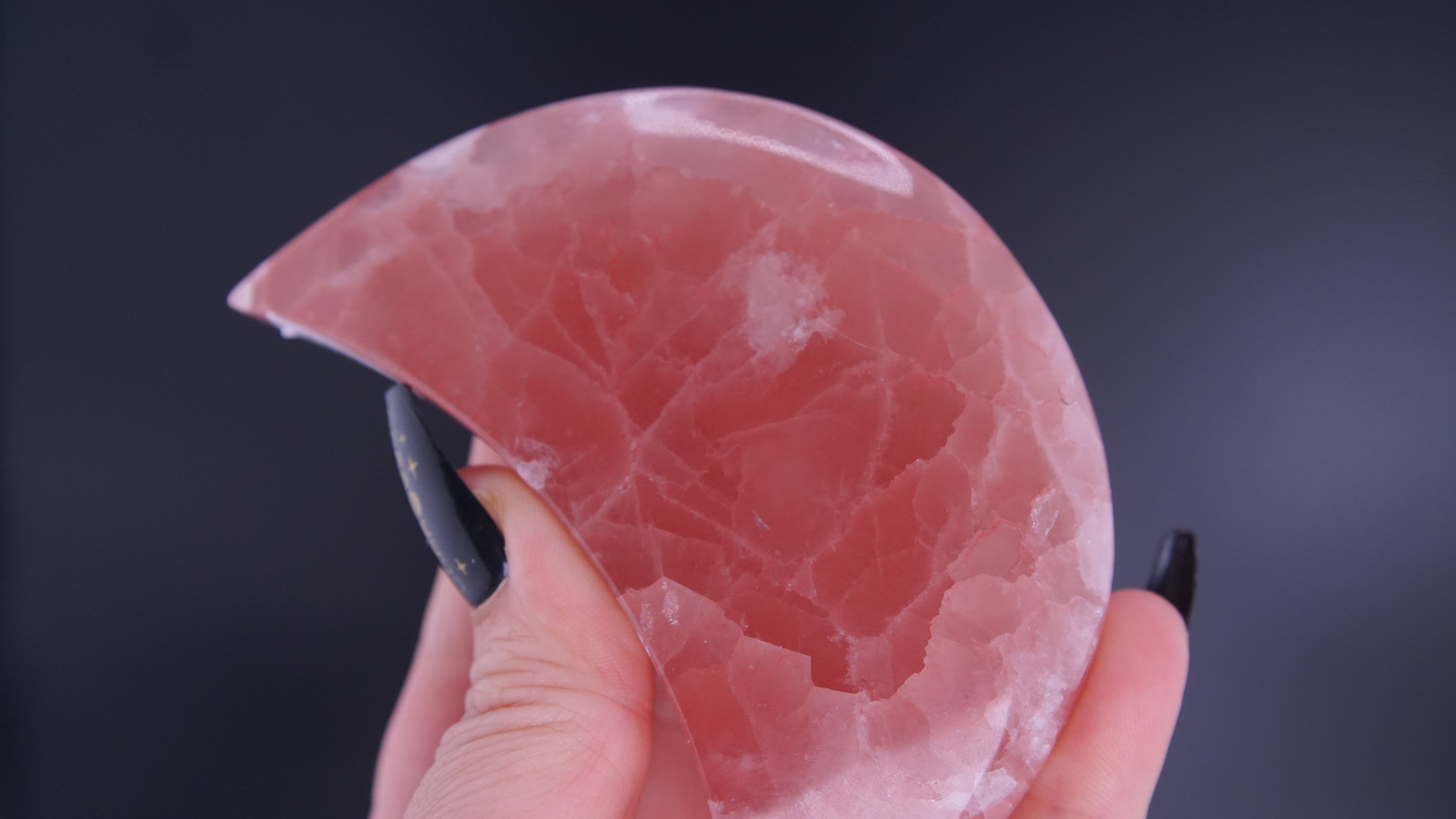 Rose Calcite Moon From Pakistan