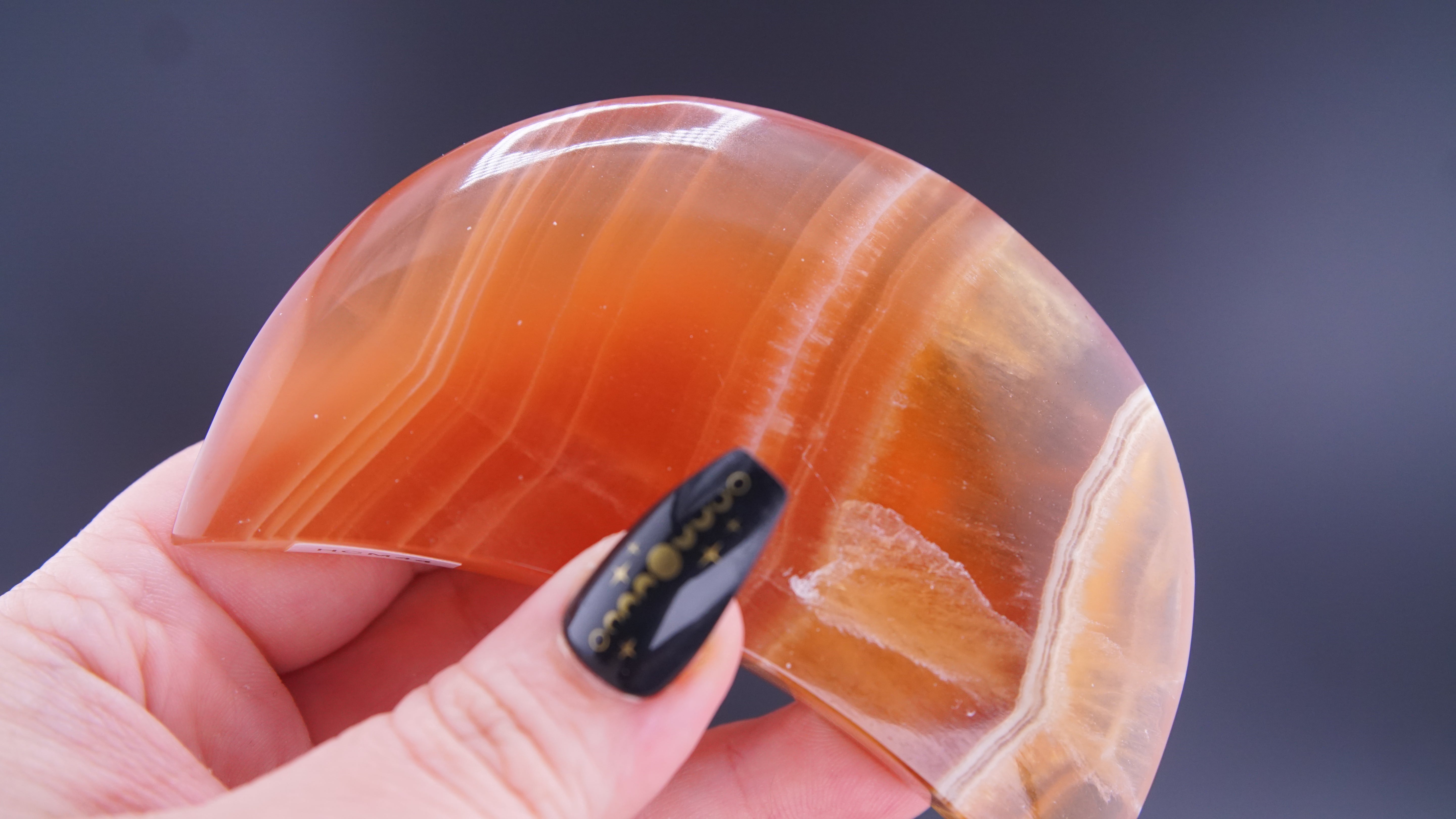 Honey Calcite Moon From Pakistan