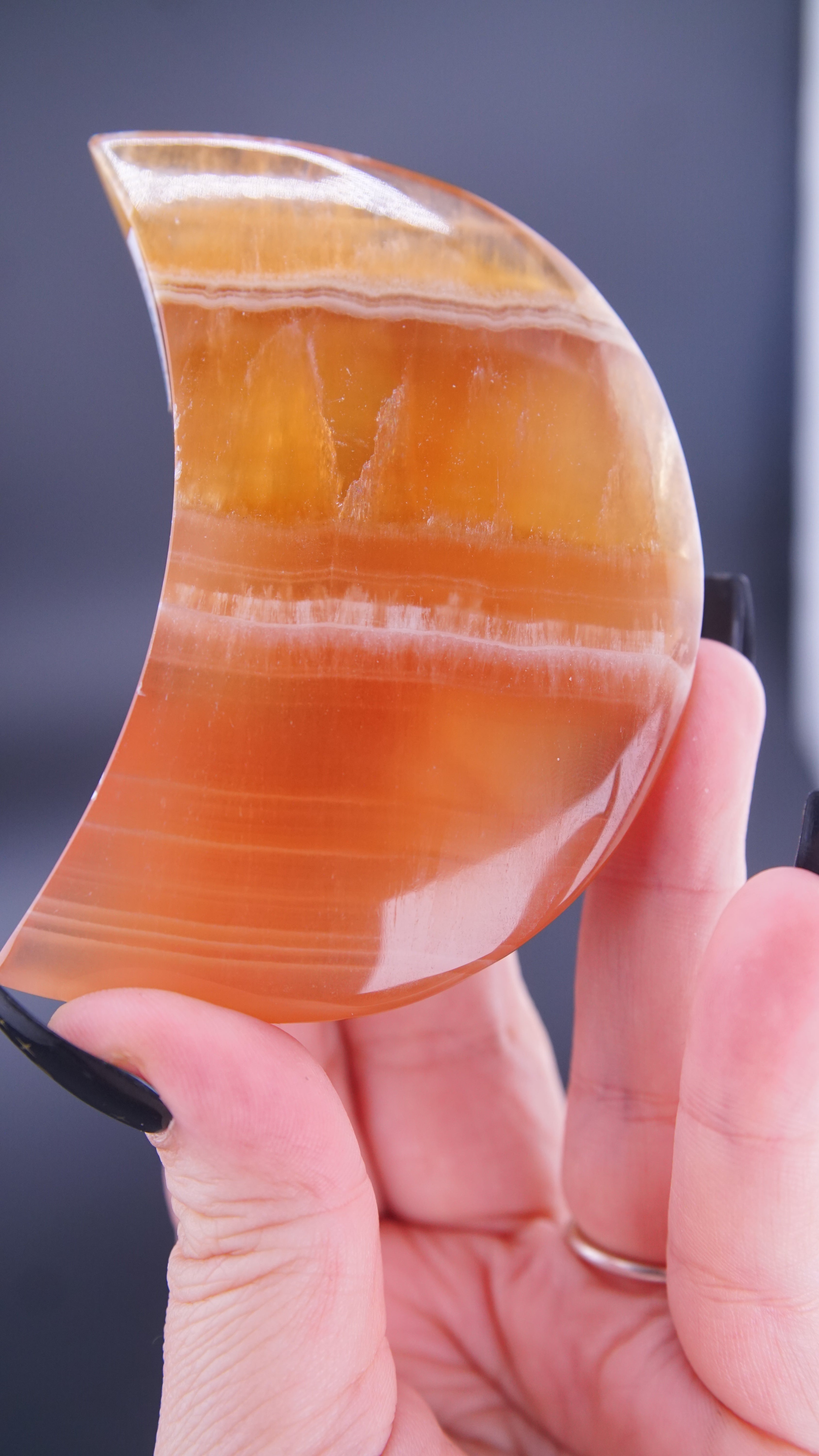 Honey Calcite Moon From Pakistan