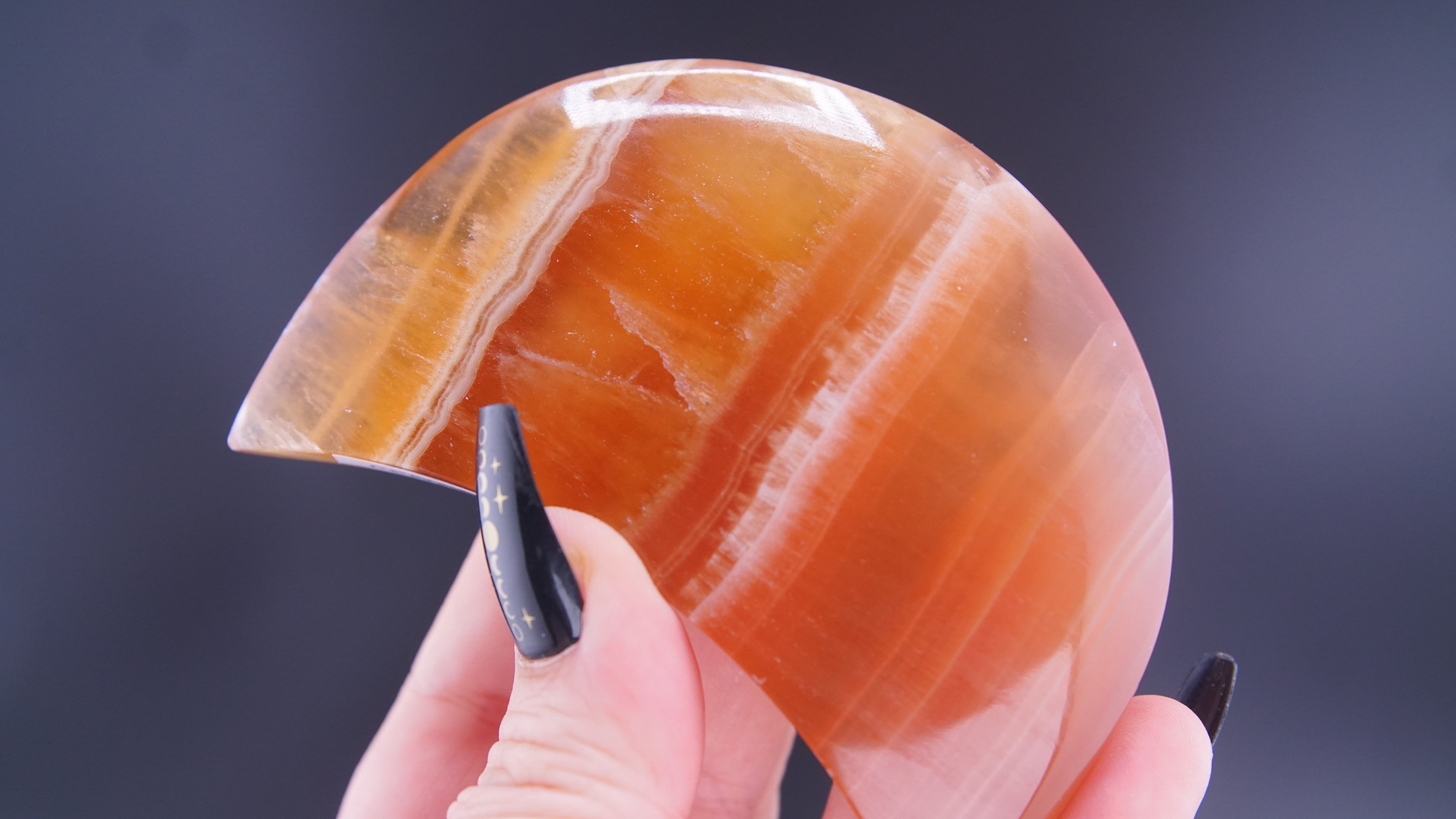 Honey Calcite Moon From Pakistan