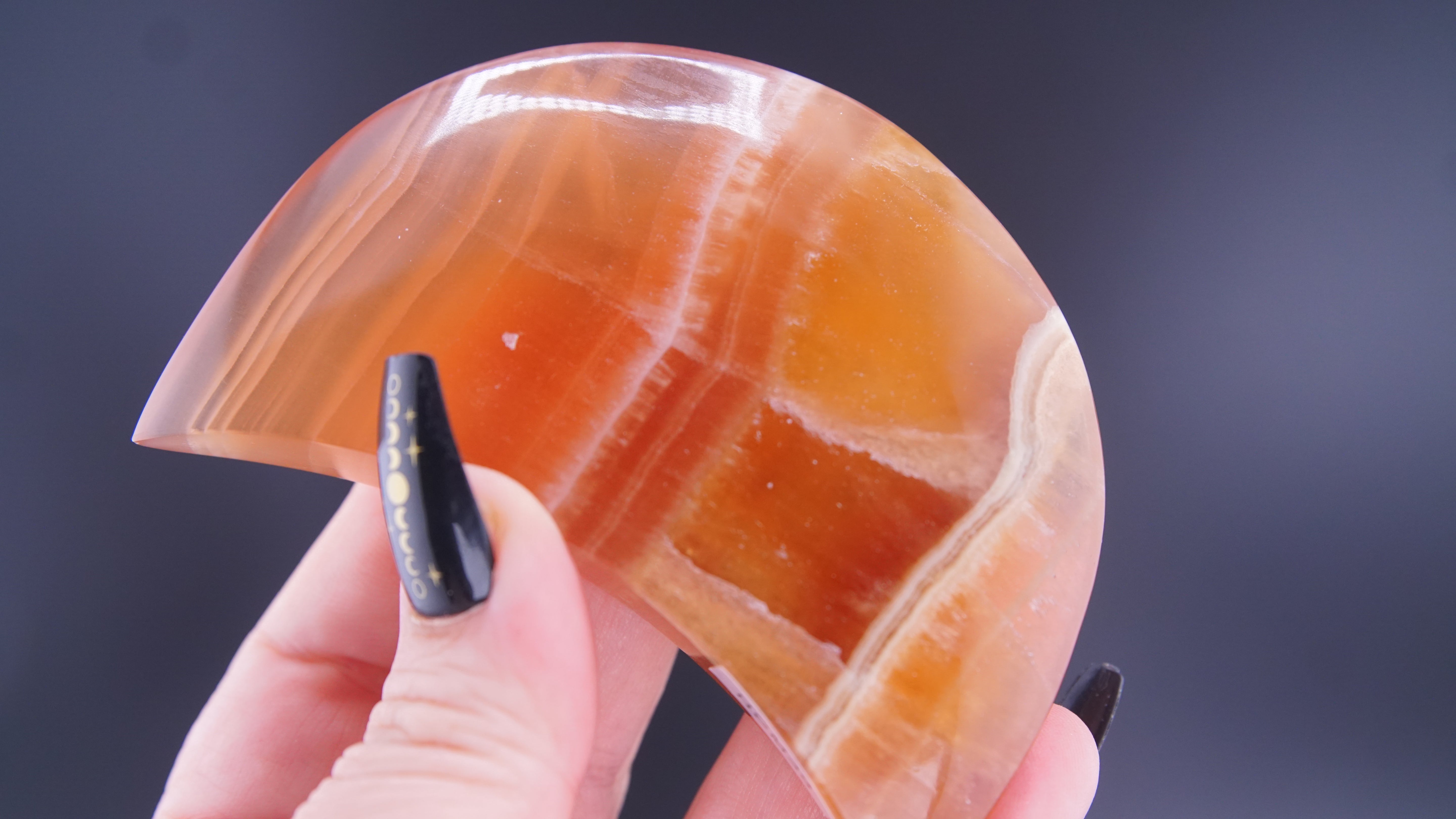 Honey Calcite Moon From Pakistan