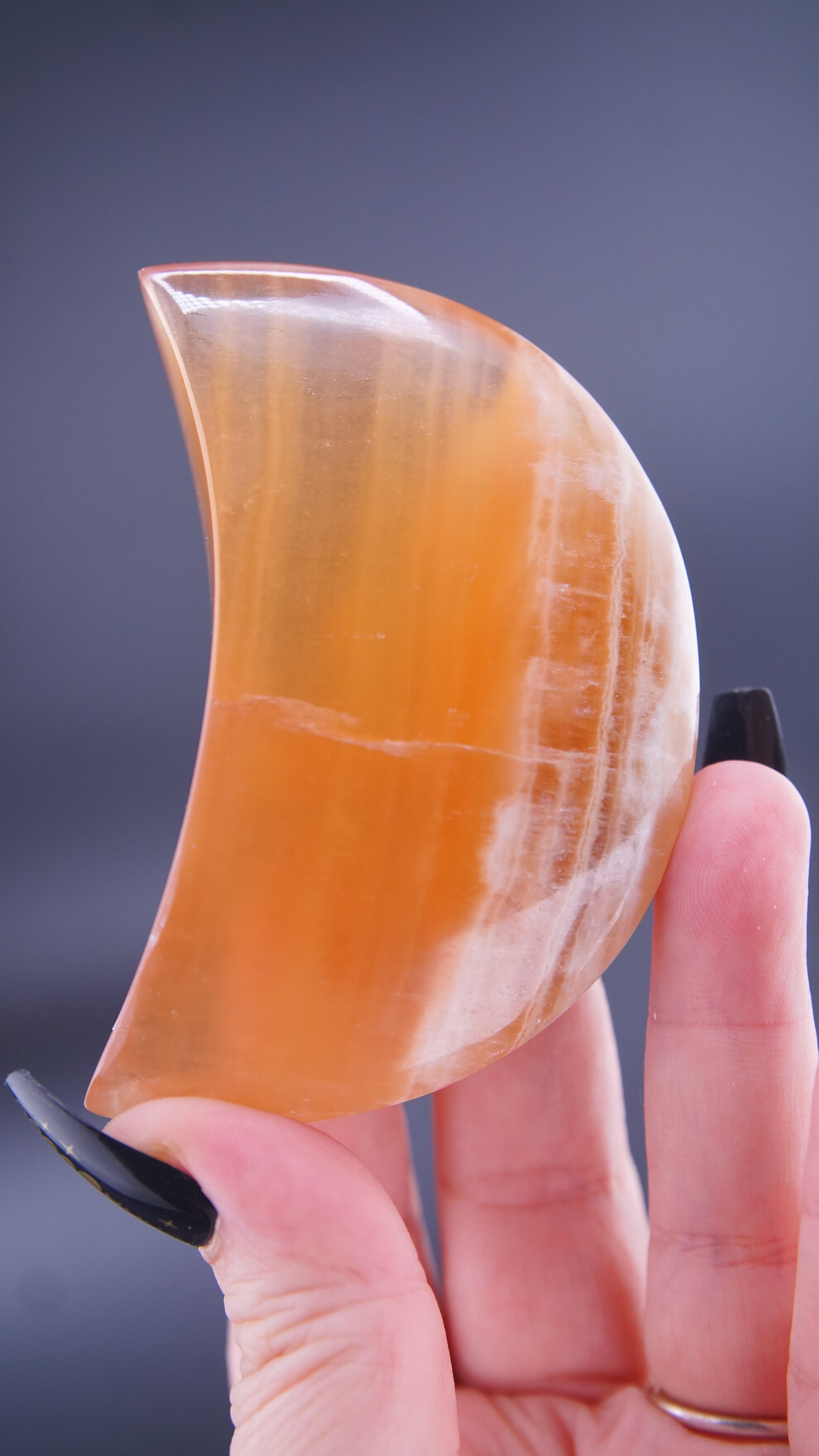 Honey Calcite Moon From Pakistan