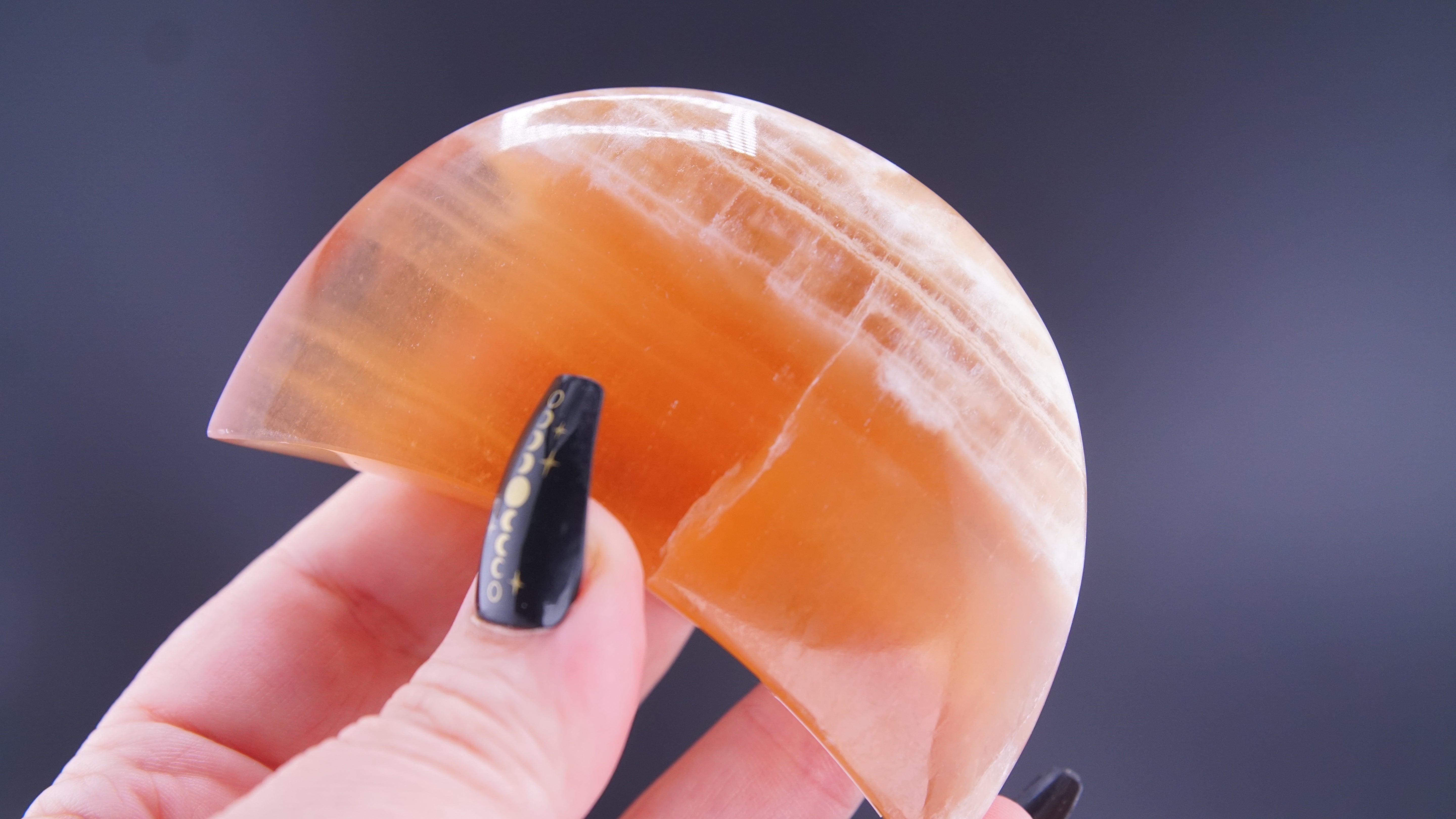 Honey Calcite Moon From Pakistan