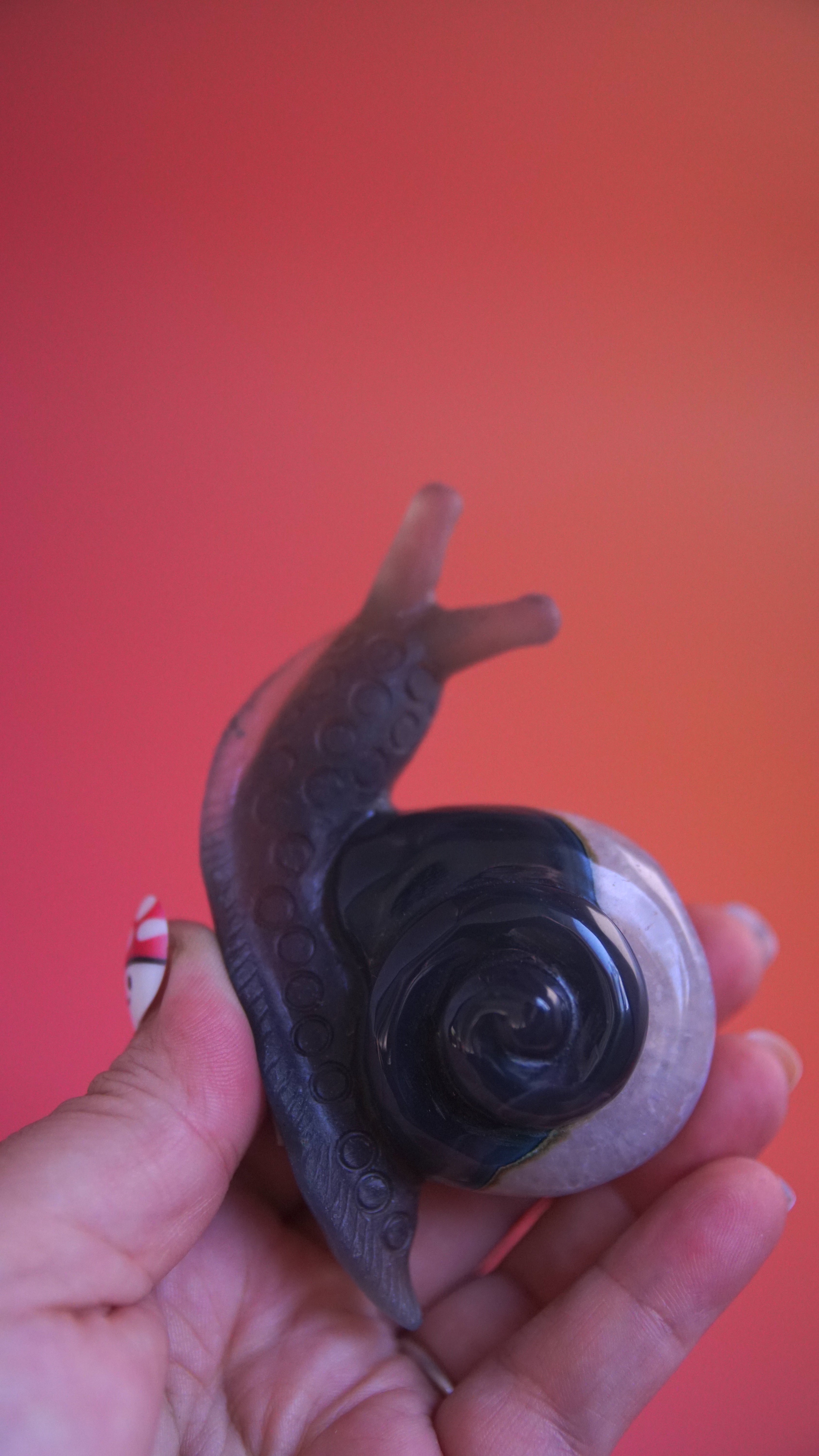 Gorgeous Agate Boutique Snail Carving | Crystal Carving Statement Piece