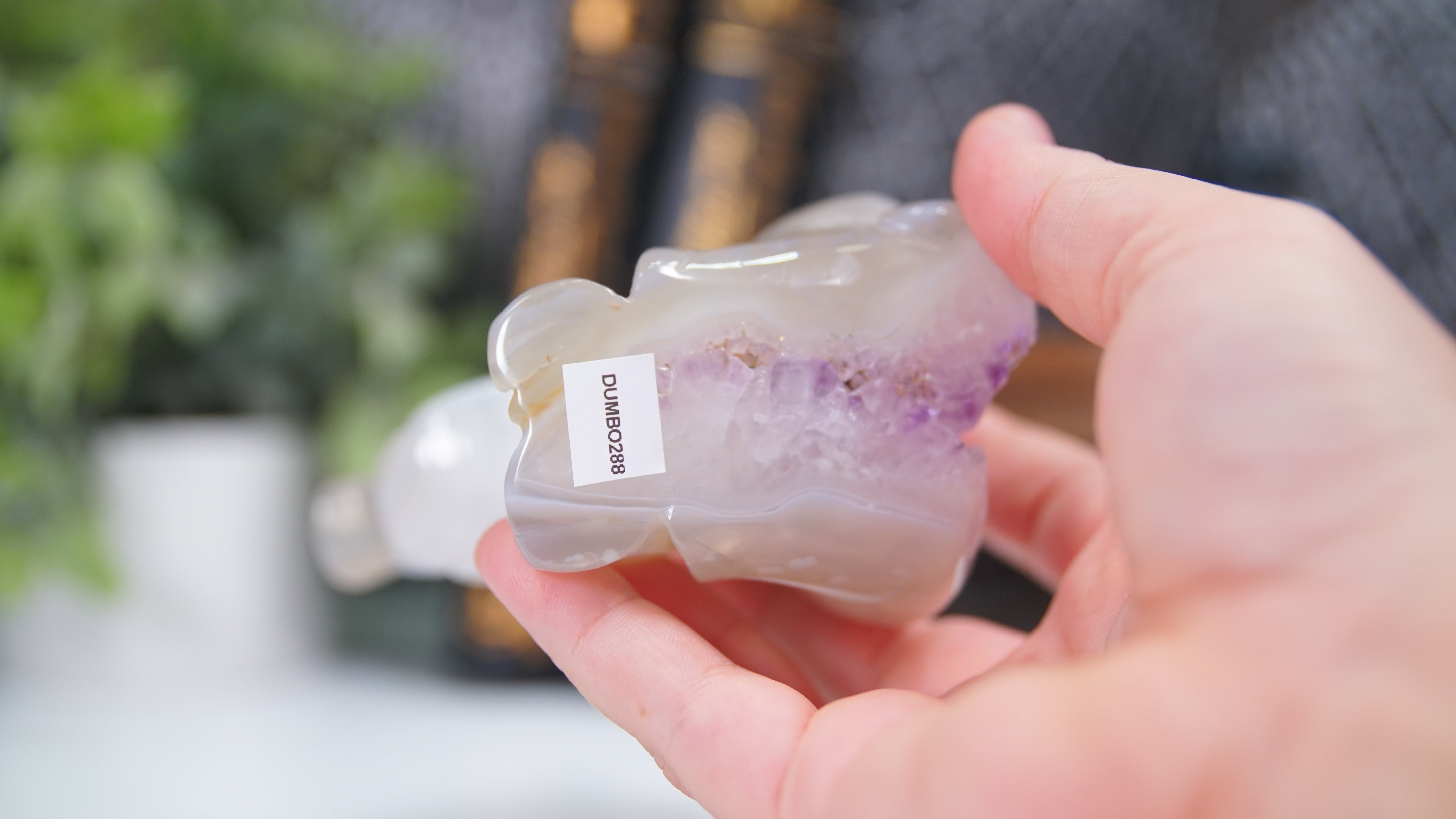 Druzy Agate Amethyst Sitting Elephant Boutique Carving