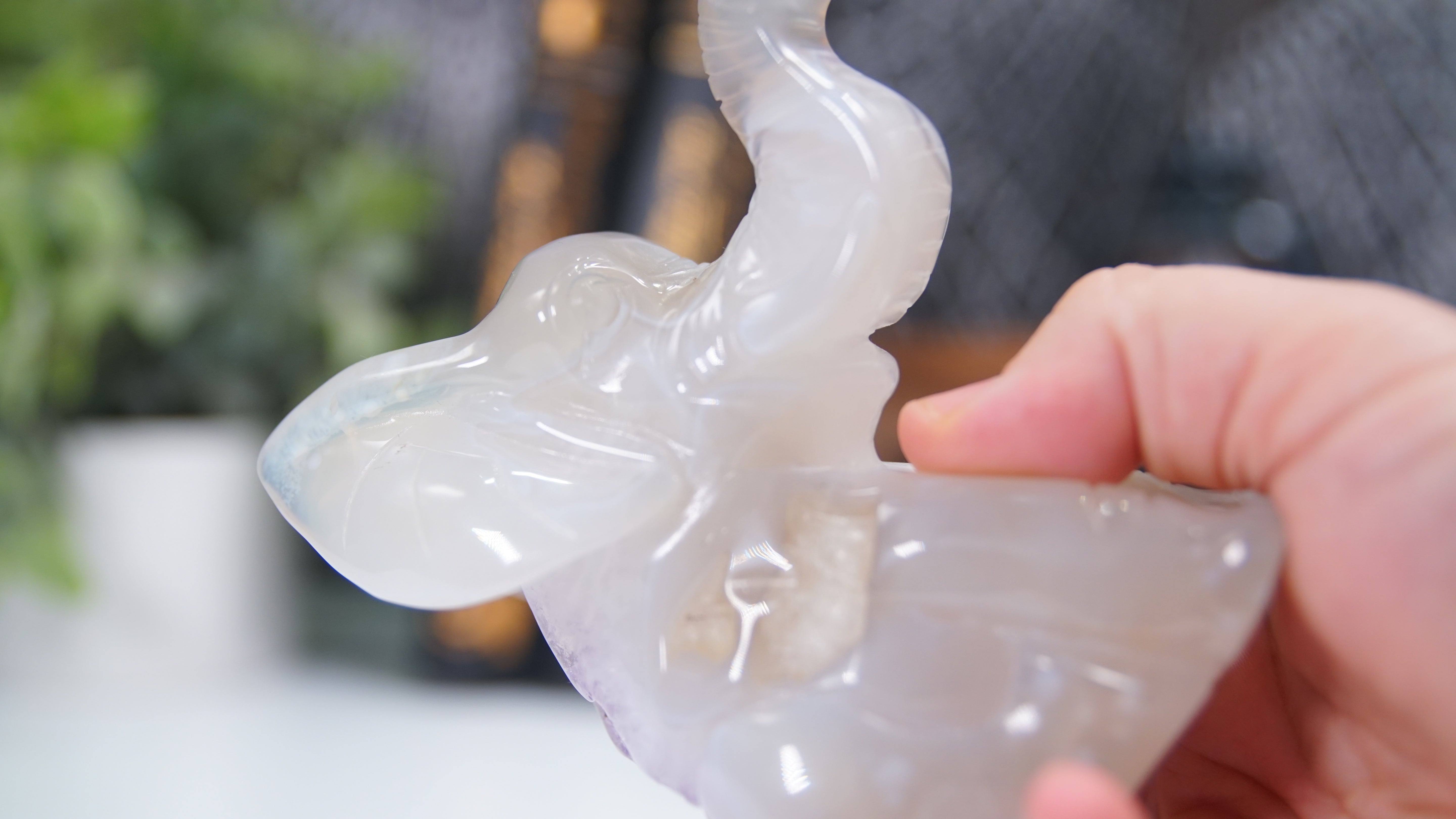 Druzy Agate Amethyst Sitting Elephant Boutique Carving