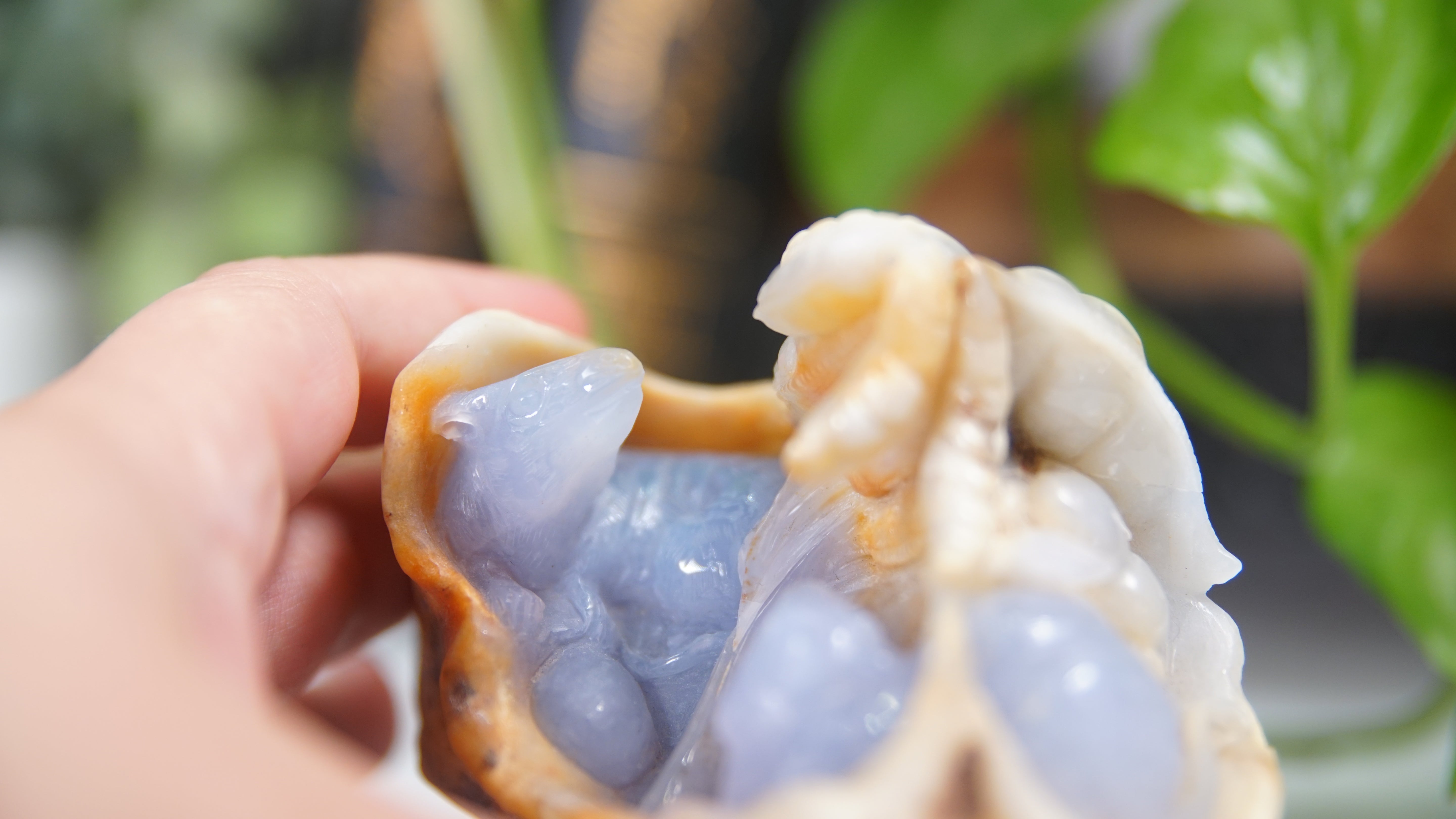 Master Carving - Blue Chalcedony Master Wu Carving - Mice In Burrow